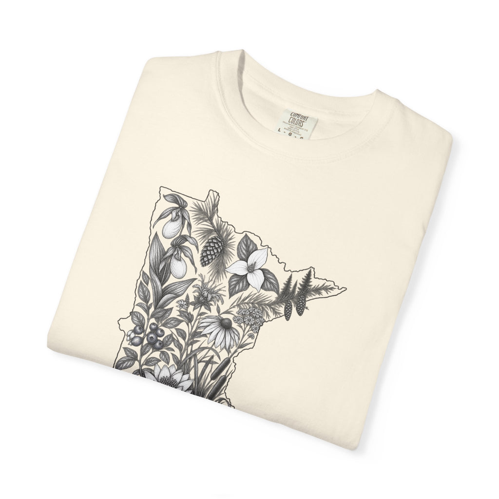 Minnesota Floral State T-Shirt — Botanical State Outline Tee