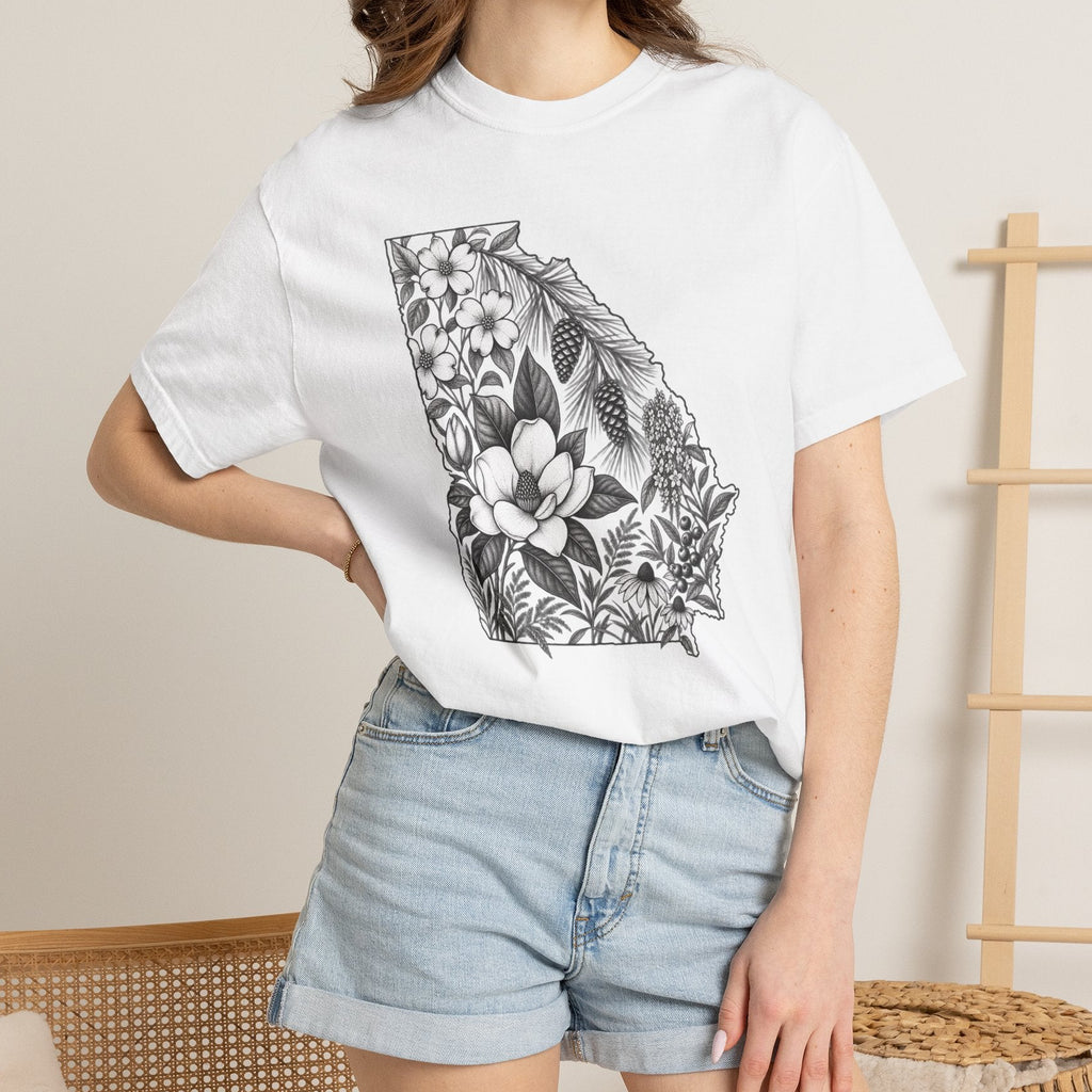 Georgia Floral State Outline T-Shirt