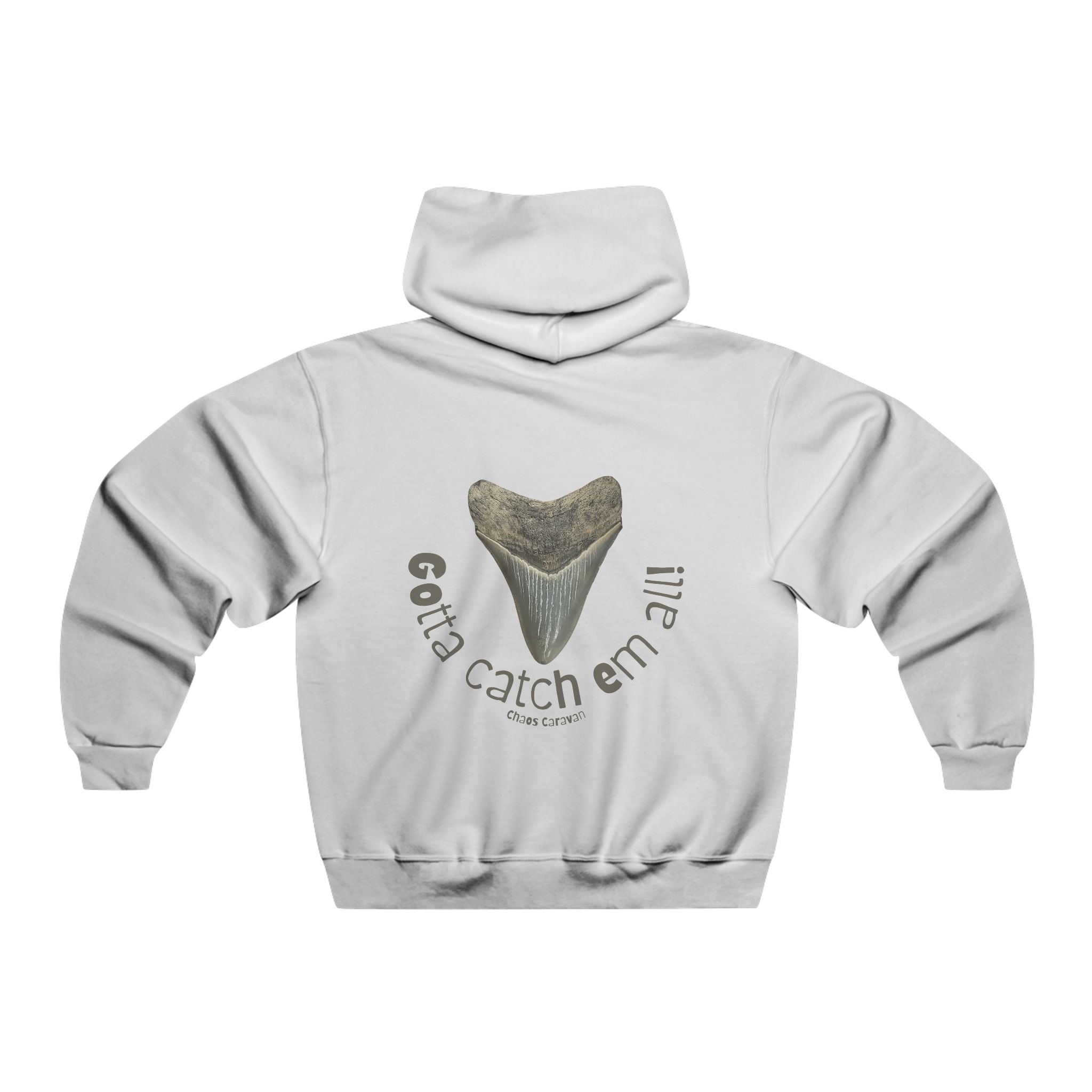 Megalodon Gotta Catch Em All! | Shark Tooth Hunting Hoodie | Fossil Finder Sweatshirt | Men's NUBLEND® Hooded Sweatshirt