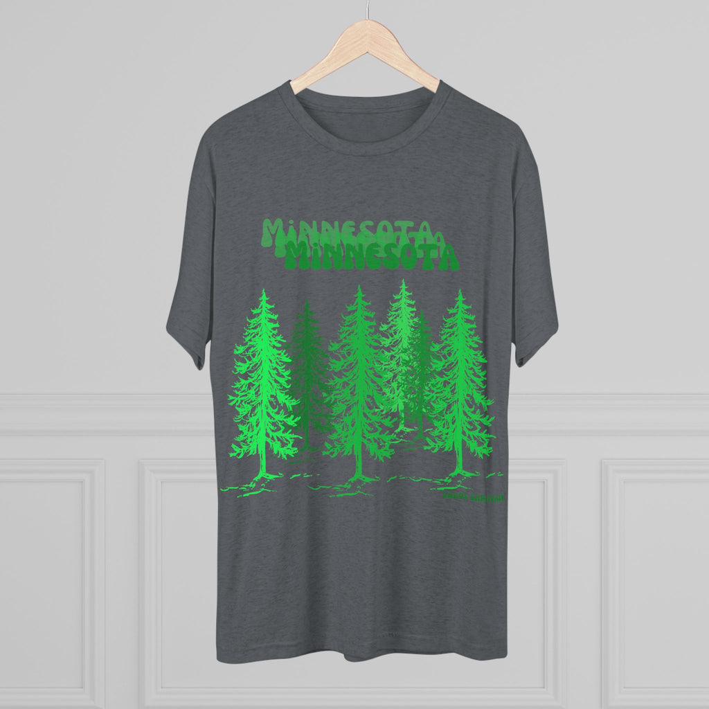 Minnesota T-Shirt | Pine Trees | Forest Unisex Tri-Blend Crew Tee
