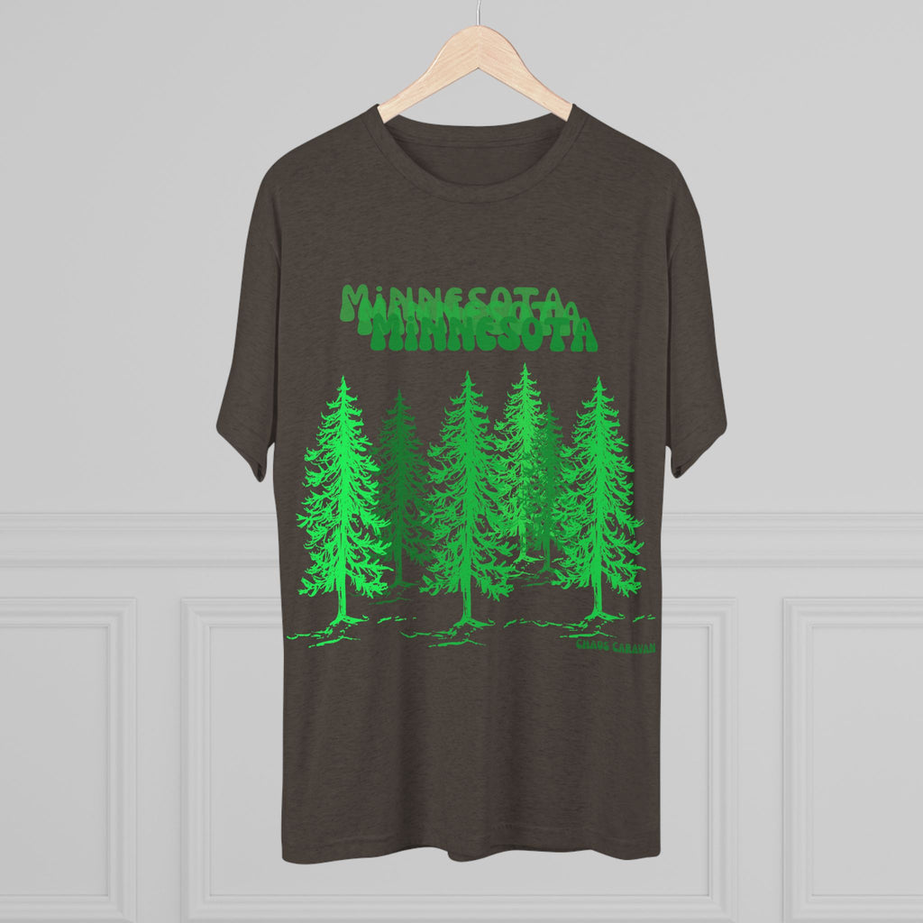 Minnesota T-Shirt | Pine Trees | Forest Unisex Tri-Blend Crew Tee