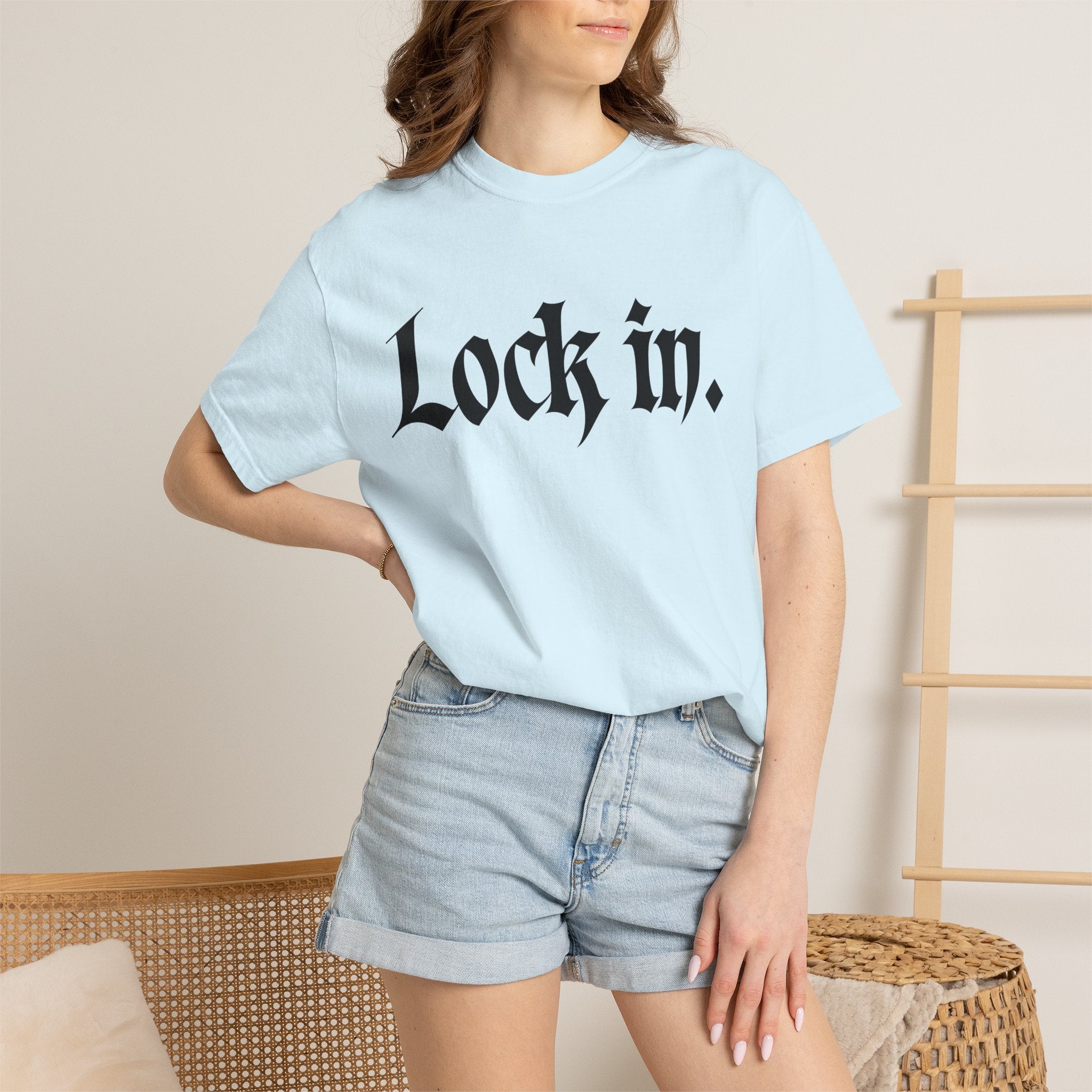 Lock In. Graphic T-Shirt — Gothic Script Tee