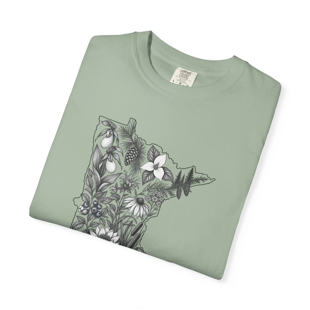 Minnesota Floral State T-Shirt — Botanical State Outline Tee