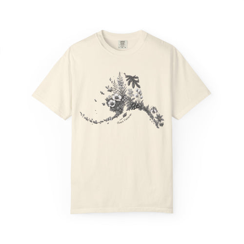 Floral Alaska Silhouette Tee – Botanical State T-Shirt