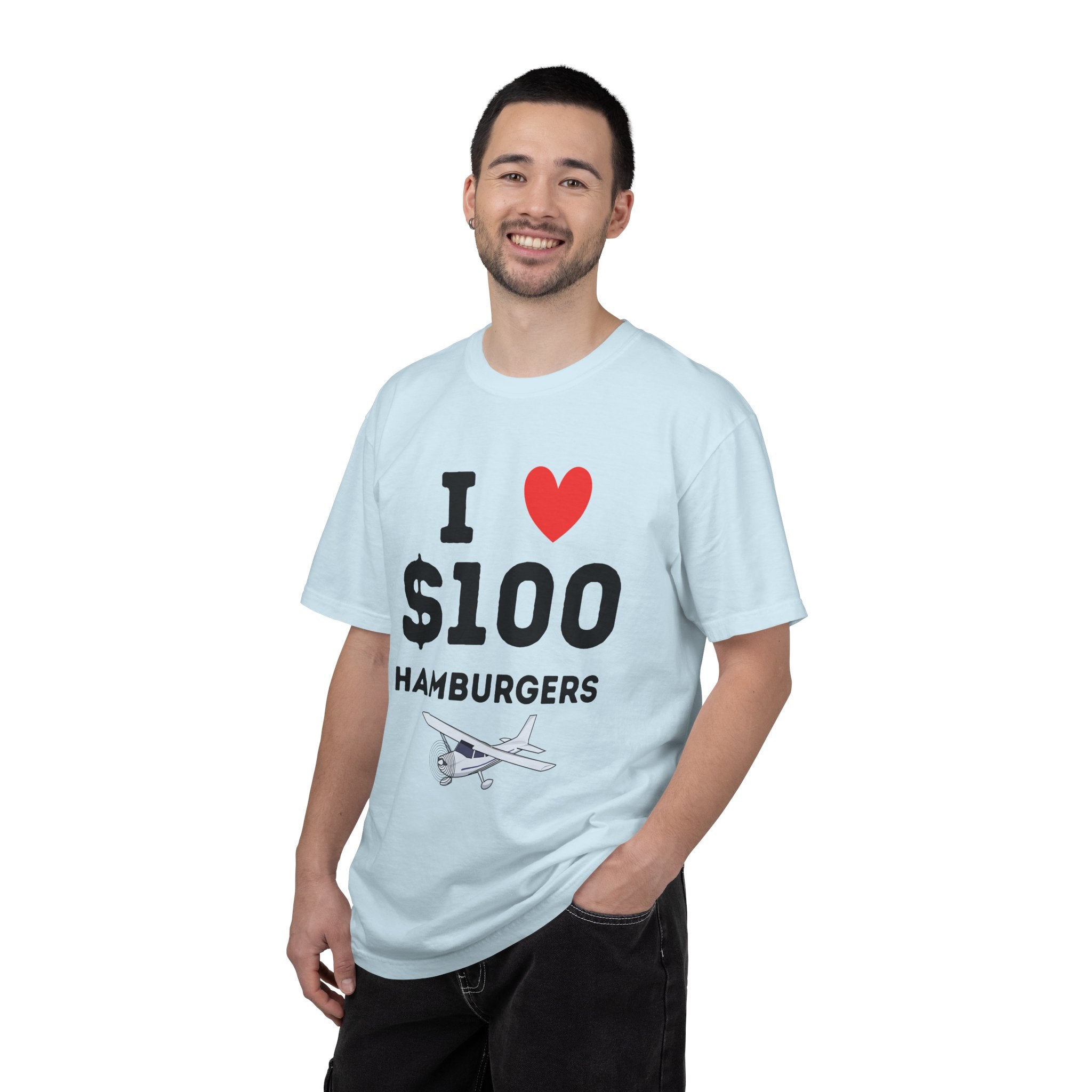 I Love $100 Hamburgers T-Shirt | Pilot Tee | Private Pilot Gear | Pilot Lunch Club