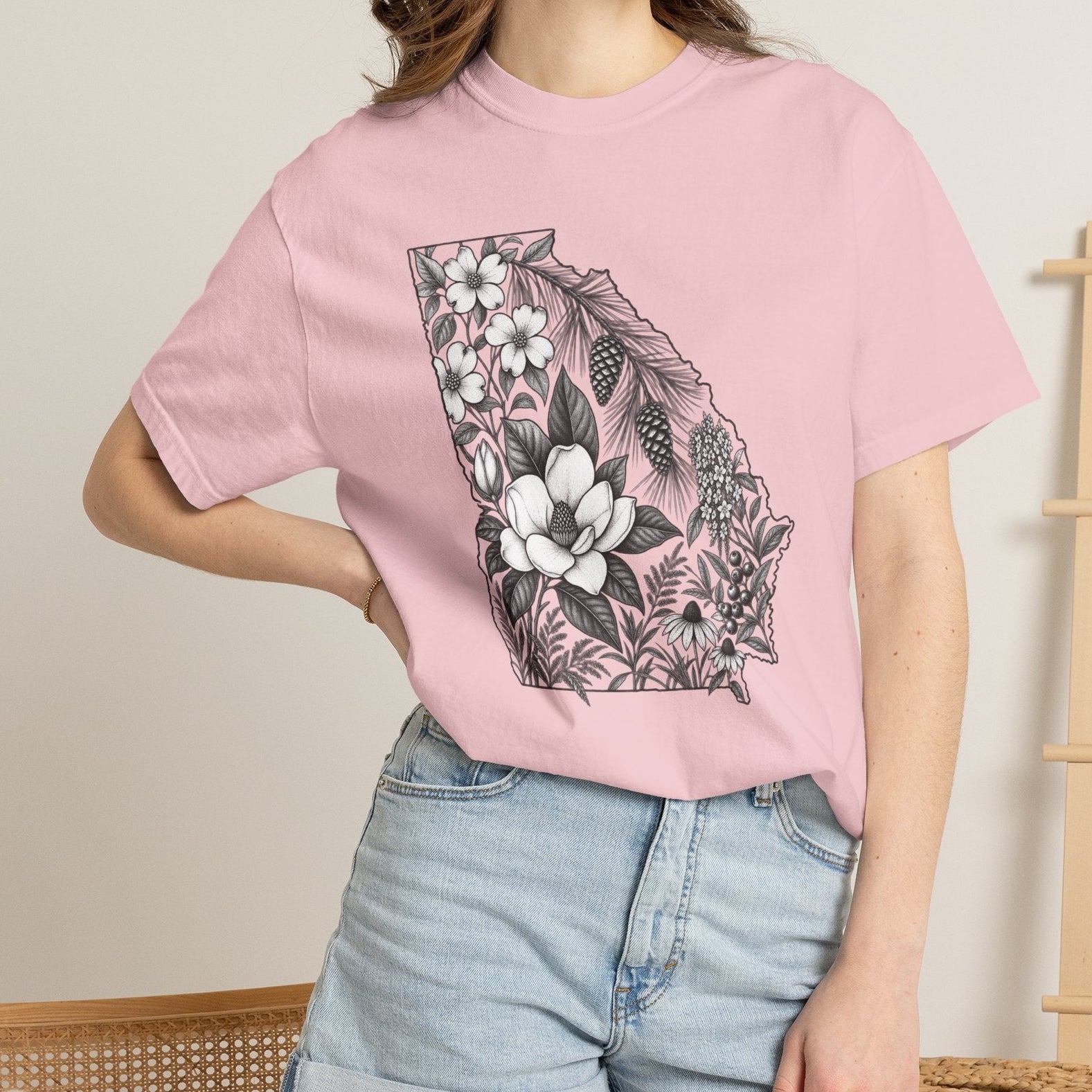 Georgia Floral State Outline T-Shirt