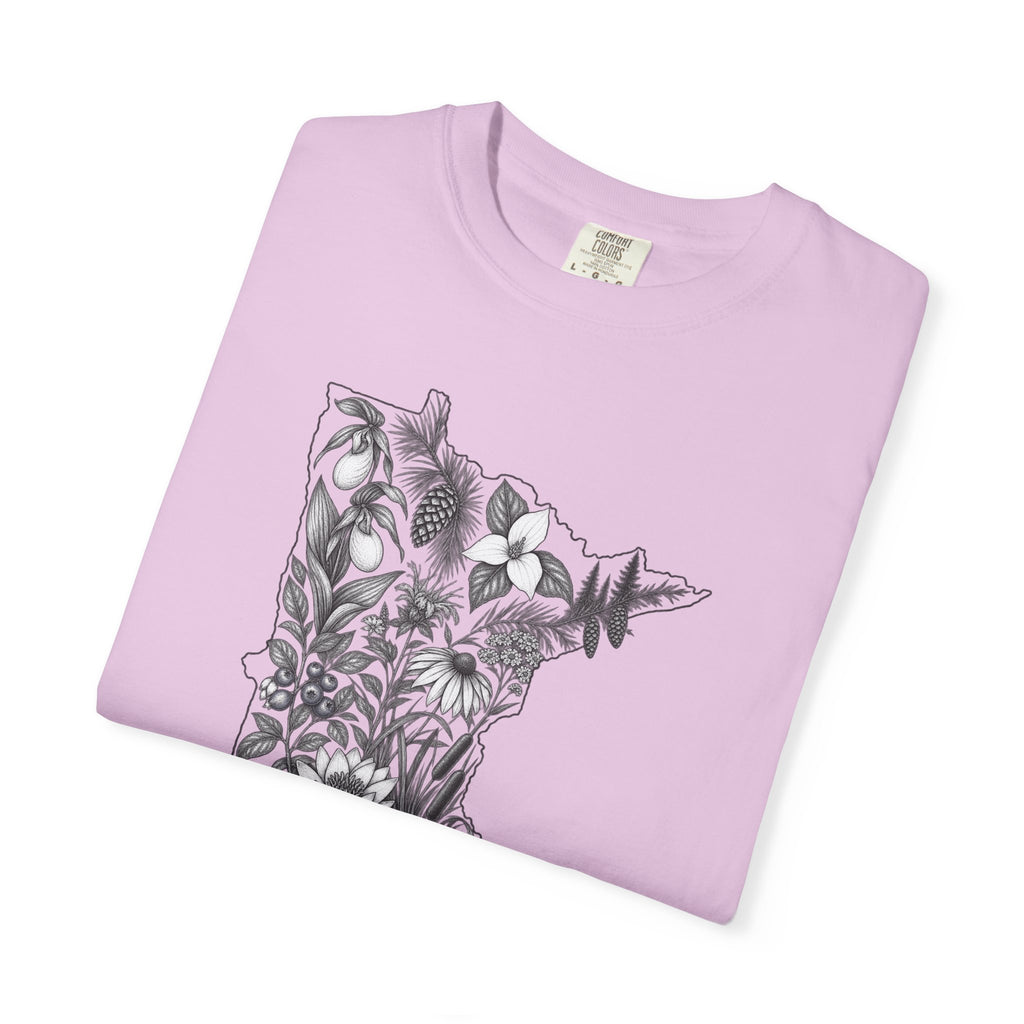 Minnesota Floral State T-Shirt — Botanical State Outline Tee