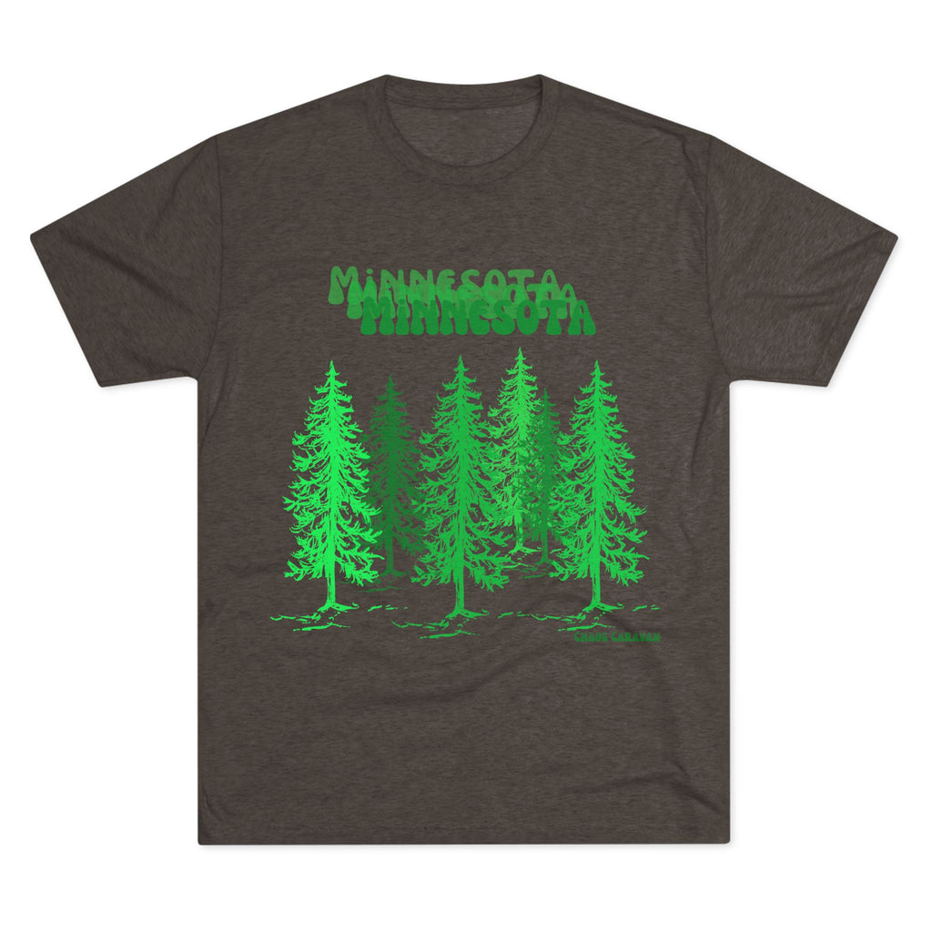 Minnesota T-Shirt | Pine Trees | Forest Unisex Tri-Blend Crew Tee