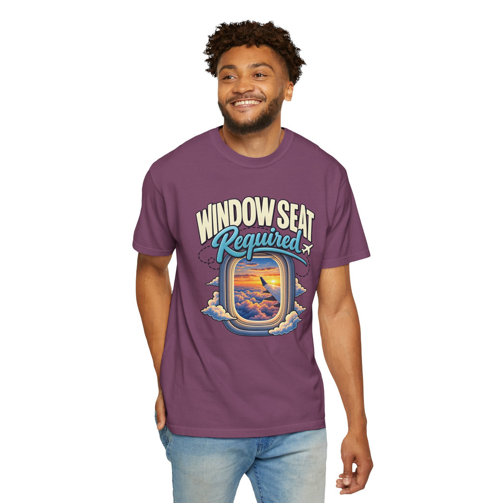 Window Seat Required T-Shirt — Vintage Airplane Window Travel Tee