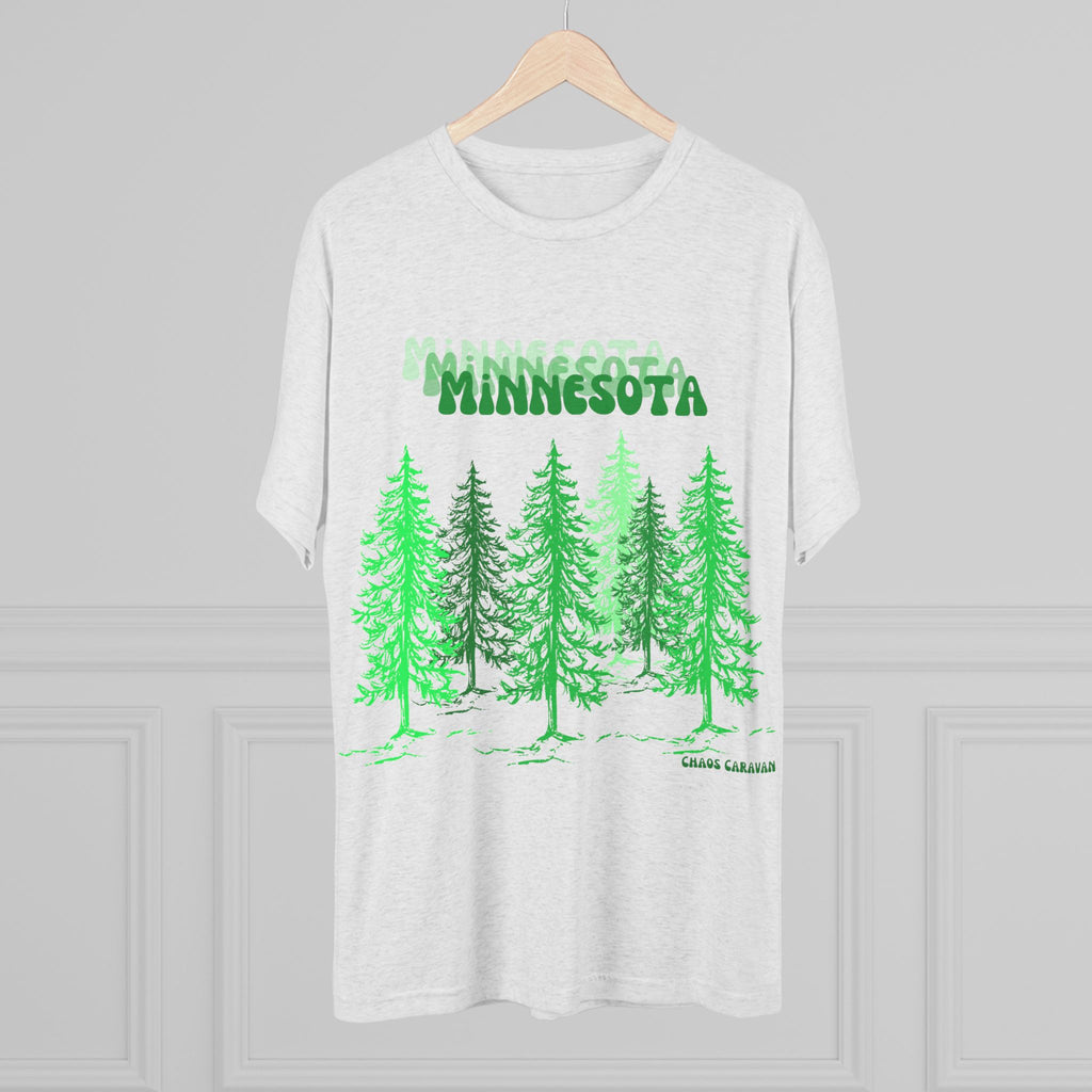 Minnesota T-Shirt | Pine Trees | Forest Unisex Tri-Blend Crew Tee