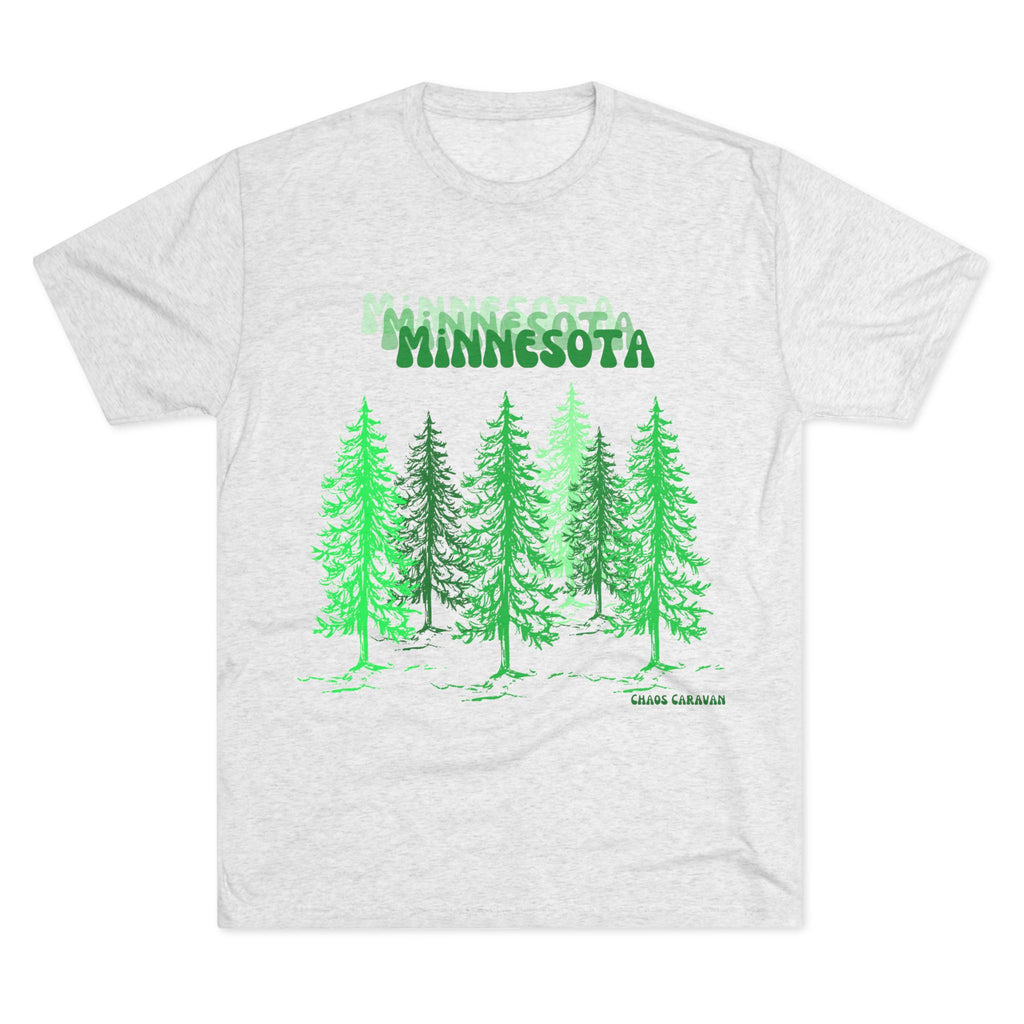 Minnesota T-Shirt | Pine Trees | Forest Unisex Tri-Blend Crew Tee