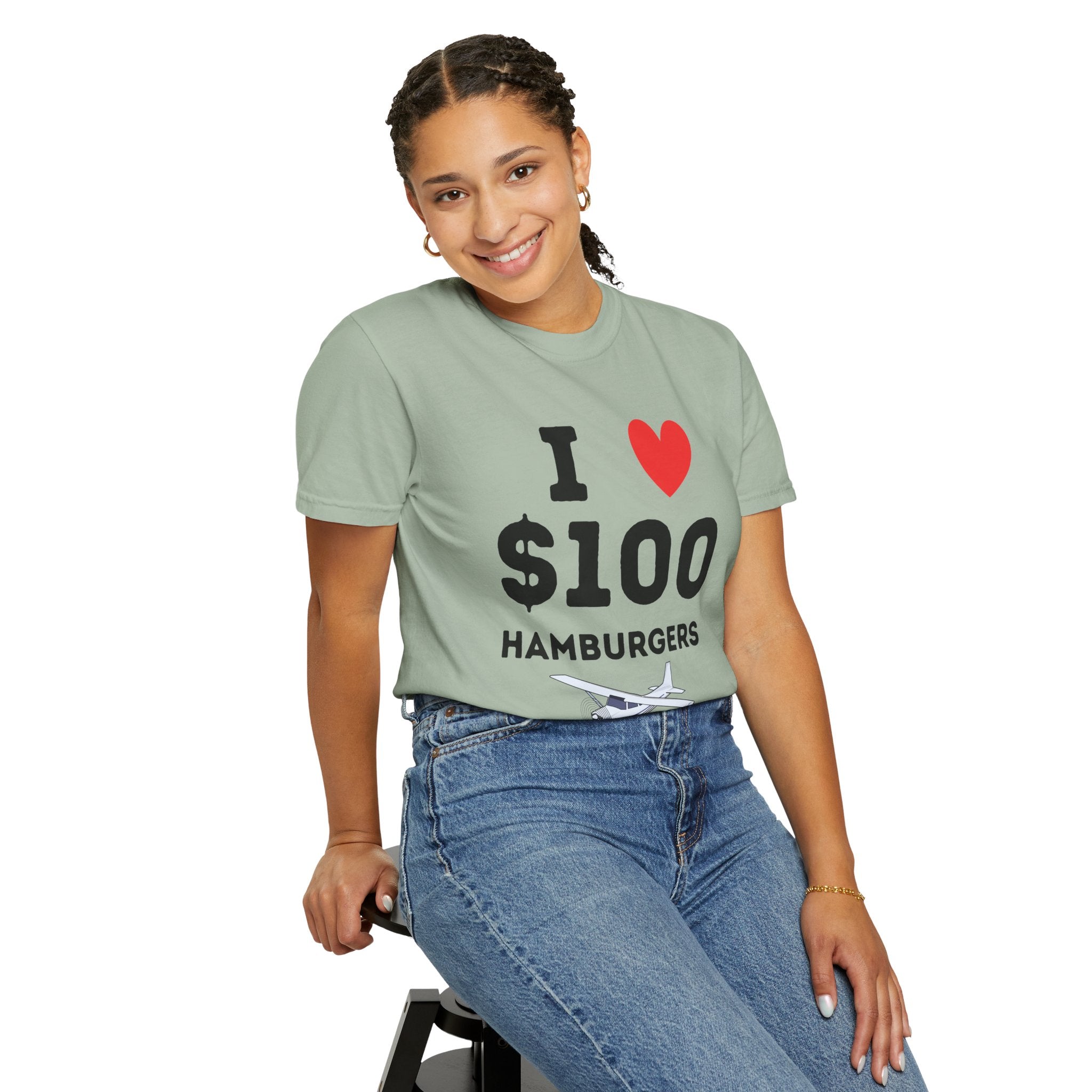 I Love $100 Hamburgers T-Shirt | Pilot Tee | Private Pilot Gear | Pilot Lunch Club