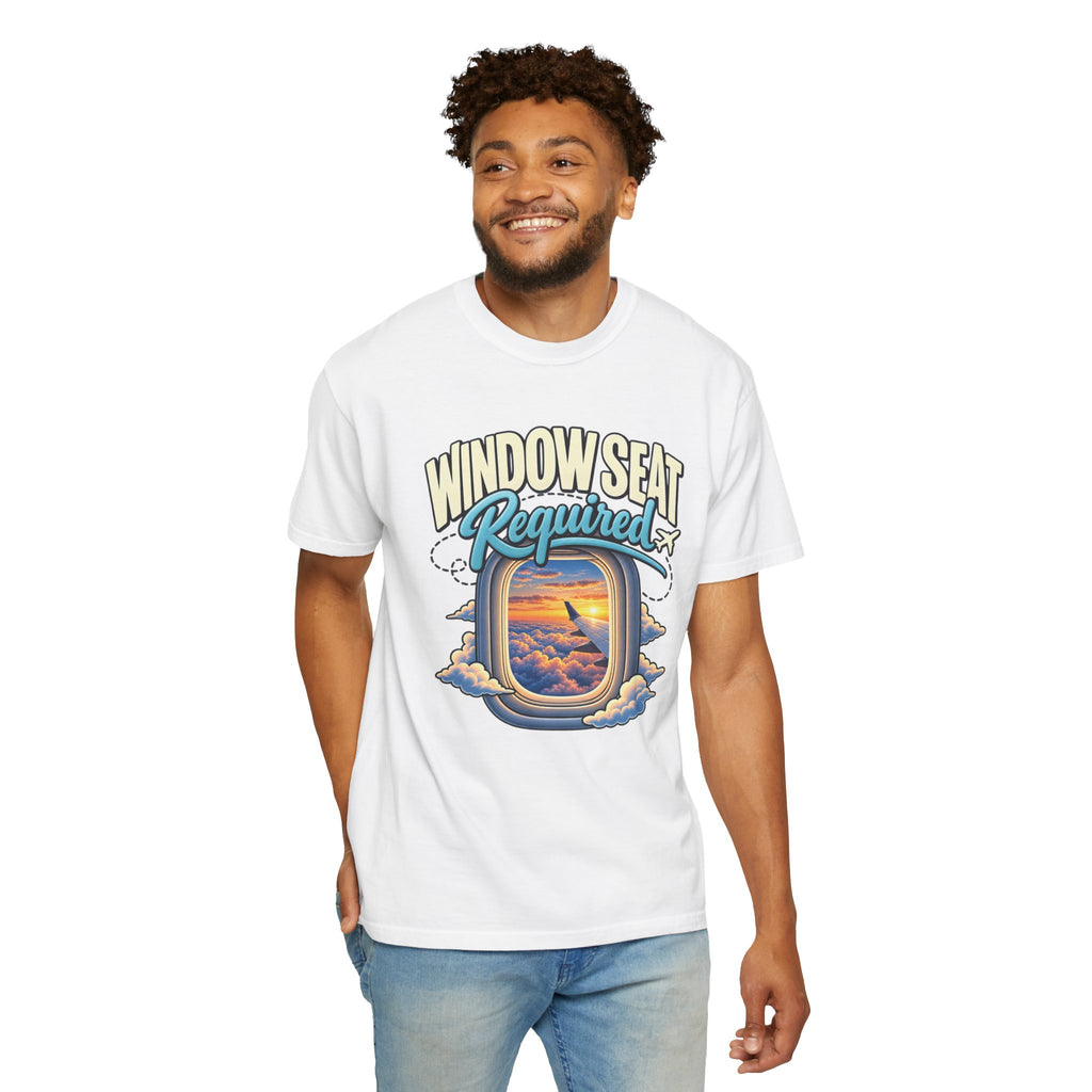 Window Seat Required T-Shirt — Vintage Airplane Window Travel Tee
