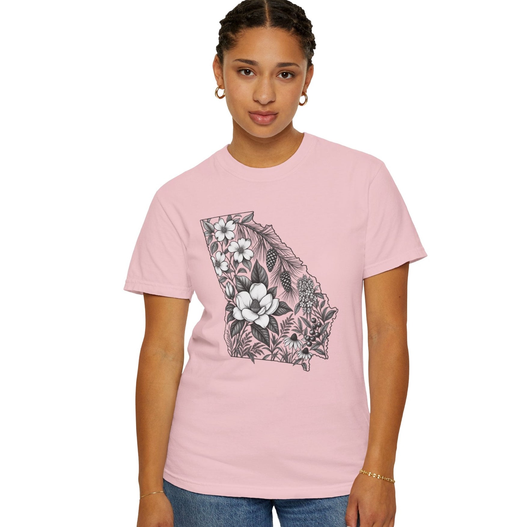 Georgia Floral State Outline T-Shirt