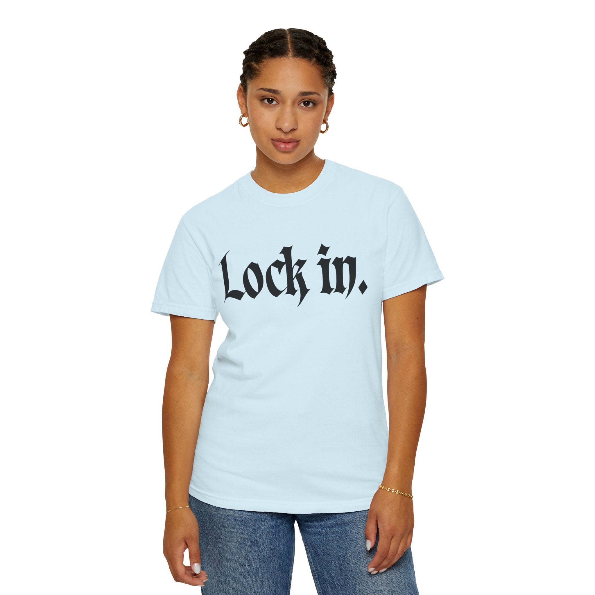 Lock In. Graphic T-Shirt — Gothic Script Tee