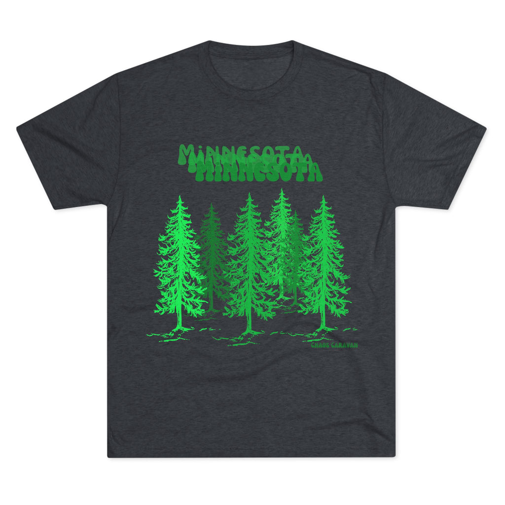Minnesota T-Shirt | Pine Trees | Forest Unisex Tri-Blend Crew Tee