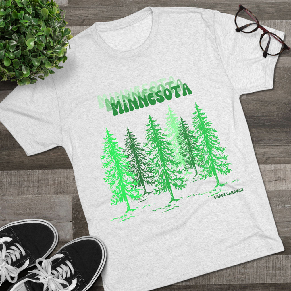 Minnesota T-Shirt | Pine Trees | Forest Unisex Tri-Blend Crew Tee