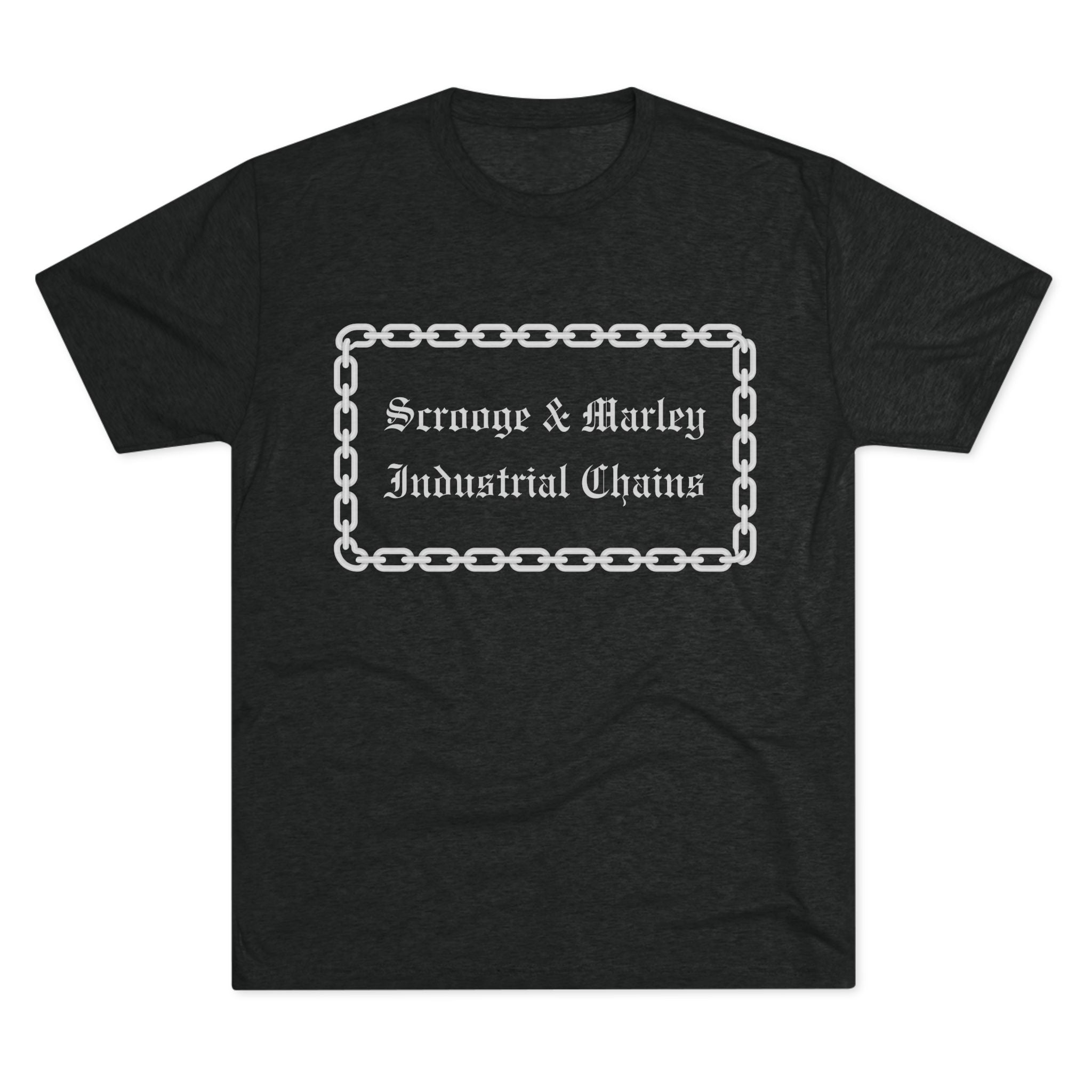 Christmas Scrooge Vintage Chain Frame Tee  Simple Stylish Minimal Charm Unisex Tri-Blend T-Shirt