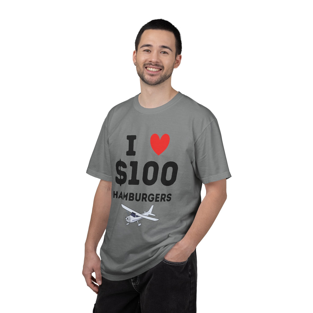 I Love $100 Hamburgers T-Shirt | Pilot Tee | Private Pilot Gear | Pilot Lunch Club