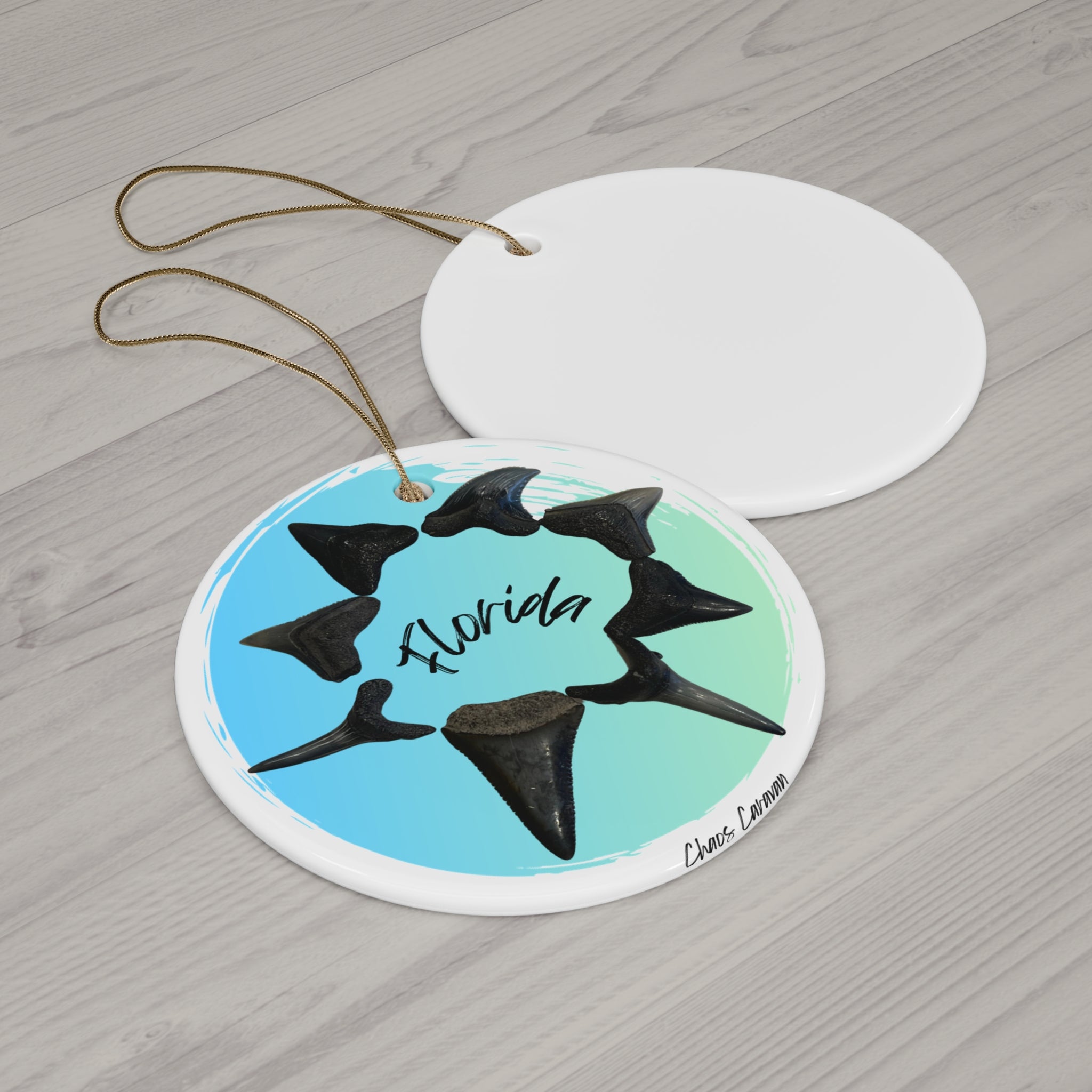 Florida Shark Tooth Ornament | Shark Tooth Christmas Ornament | Florida Christmas Ornament