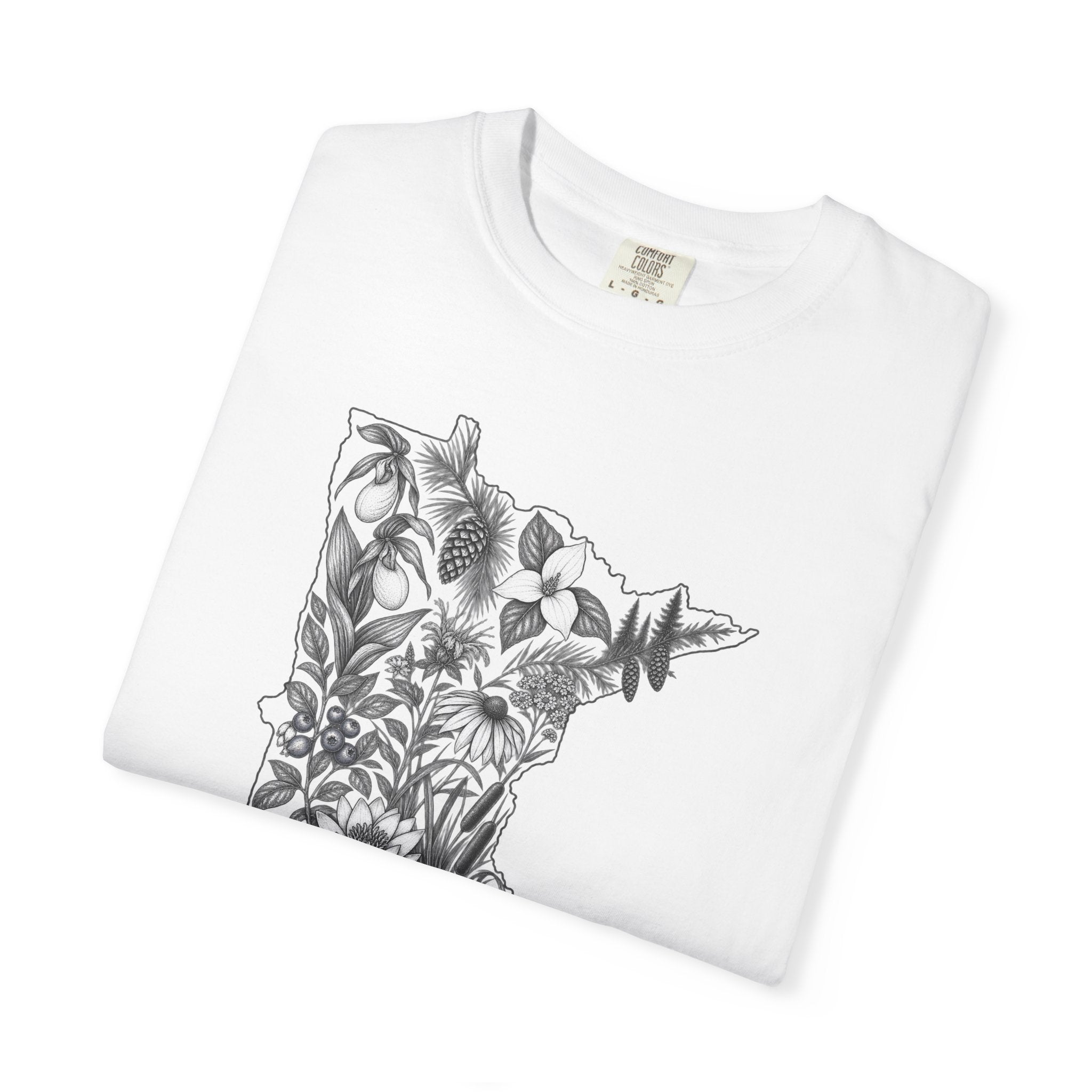 Minnesota Floral State T-Shirt — Botanical State Outline Tee
