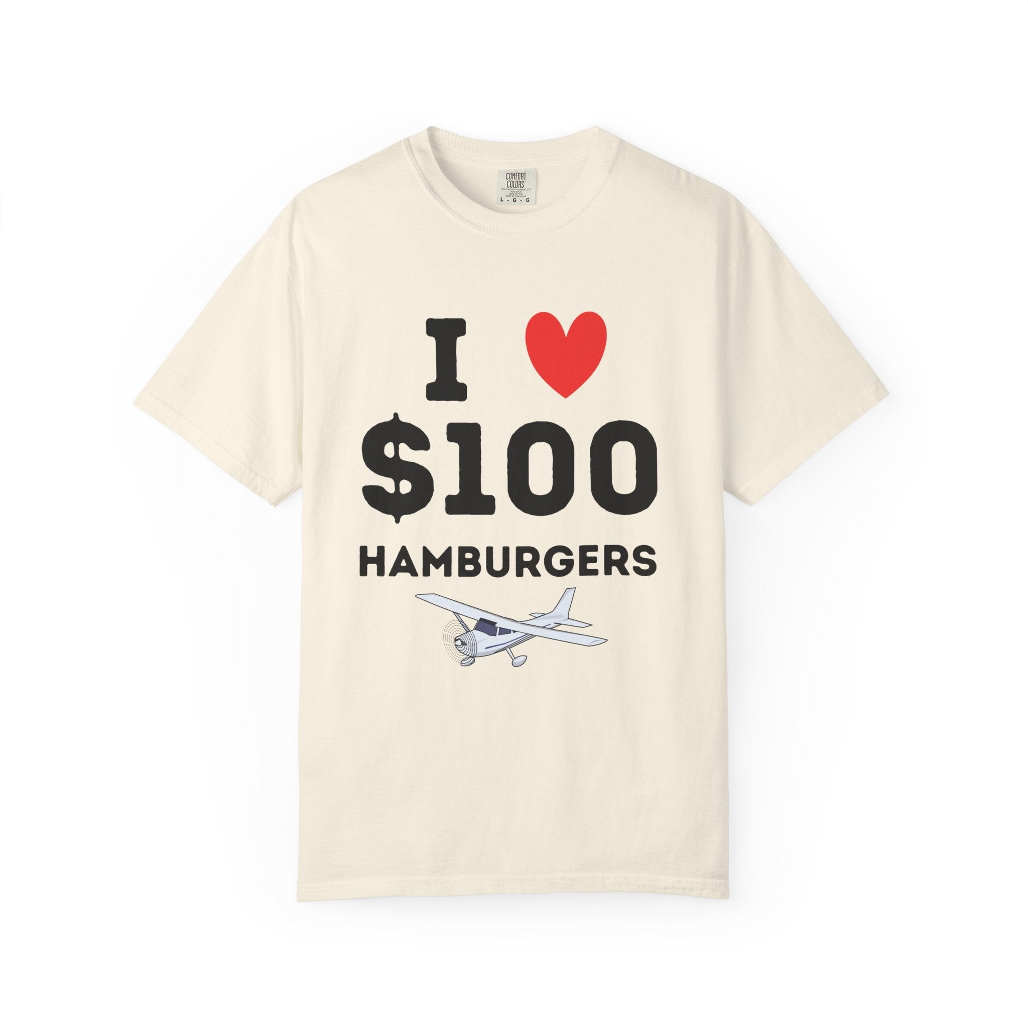 I Love $100 Hamburgers T-Shirt | Pilot Tee | Private Pilot Gear | Pilot Lunch Club