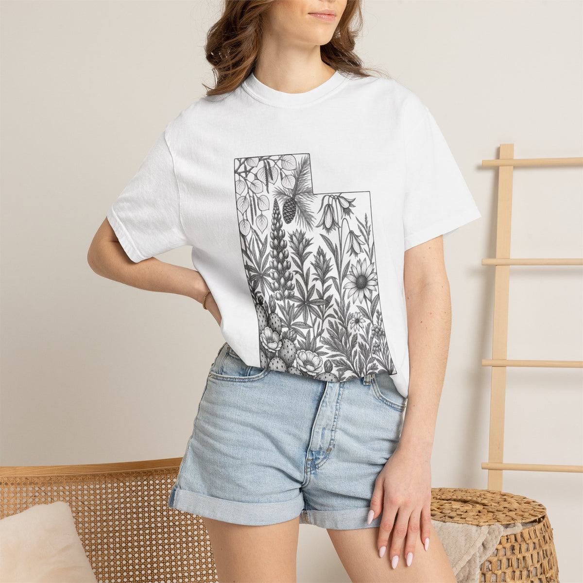 Utah Floral State T-Shirt — Wildflower Illustration