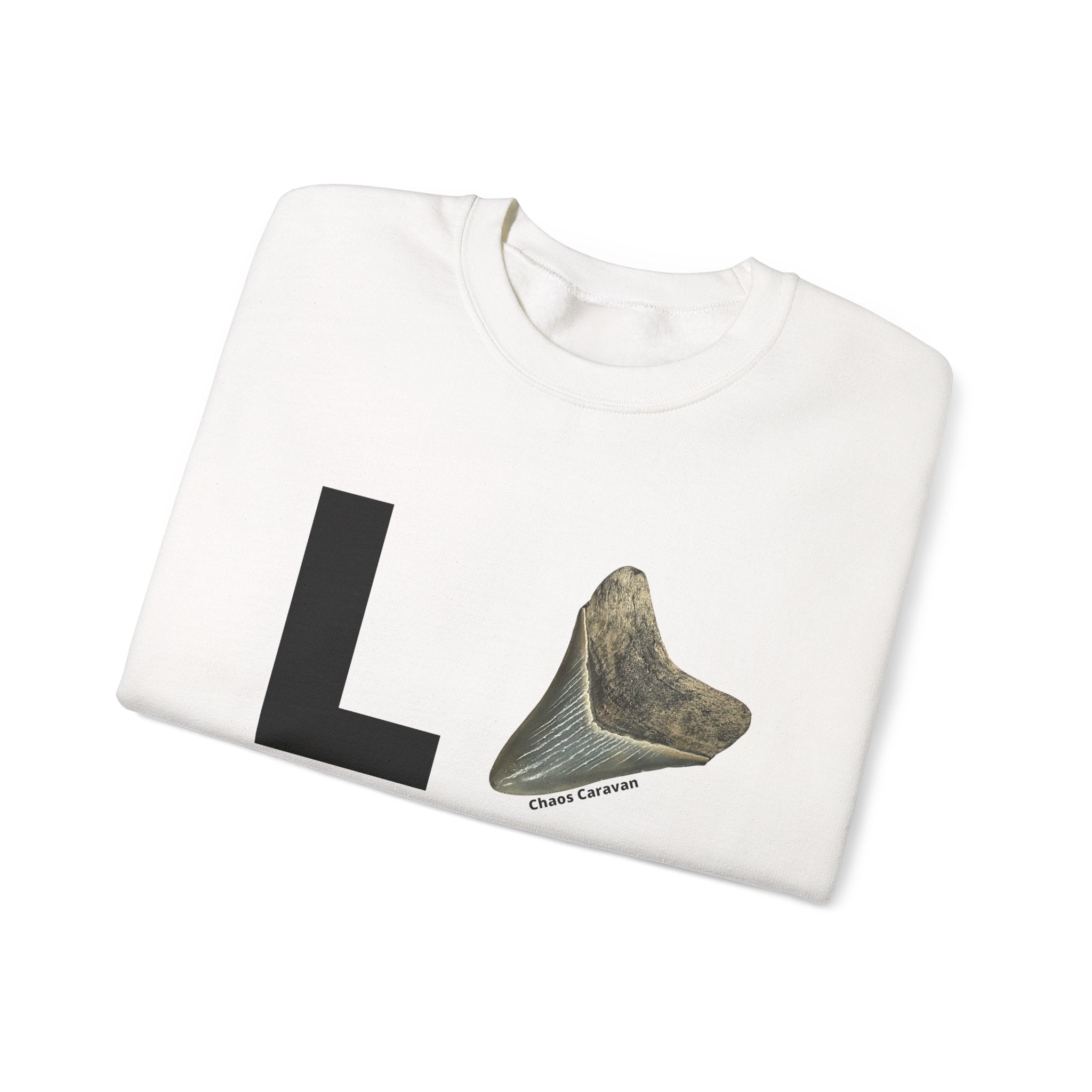 Megalodon Love Sweatshirt | Shark Tooth | Fossil | Shark Tooth Hunting | Megalodon Tooth Unisex Heavy Blend™ Crewneck Sweatshirt