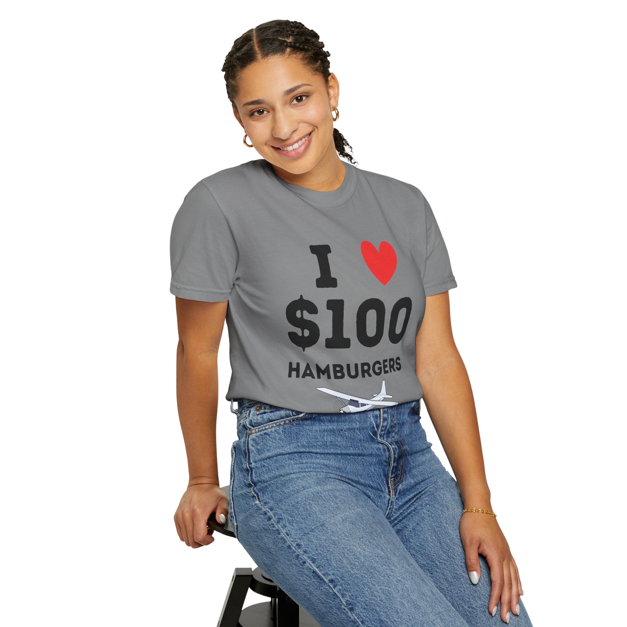 I Love $100 Hamburgers T-Shirt | Pilot Tee | Private Pilot Gear | Pilot Lunch Club
