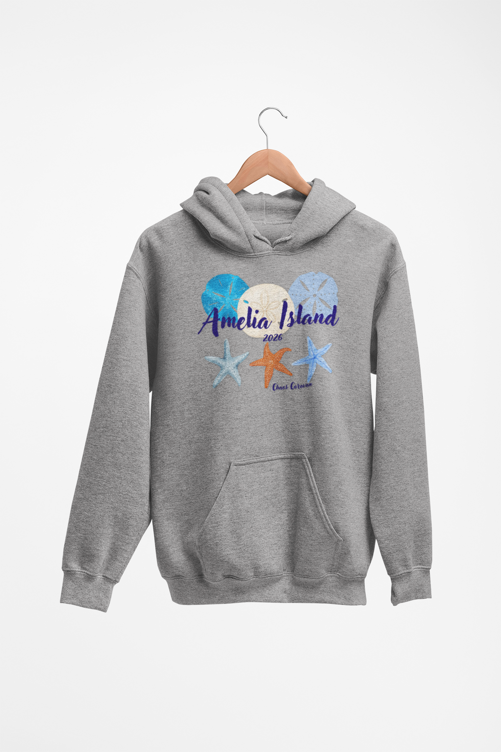 Amelia Island Hoodie — Beach Sand Dollar Starfish Graphic Sweatshirt