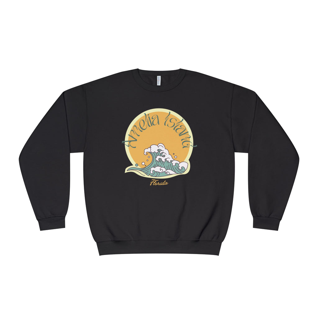 Retro Amelia Island Wave Crewneck Sweatshirt
