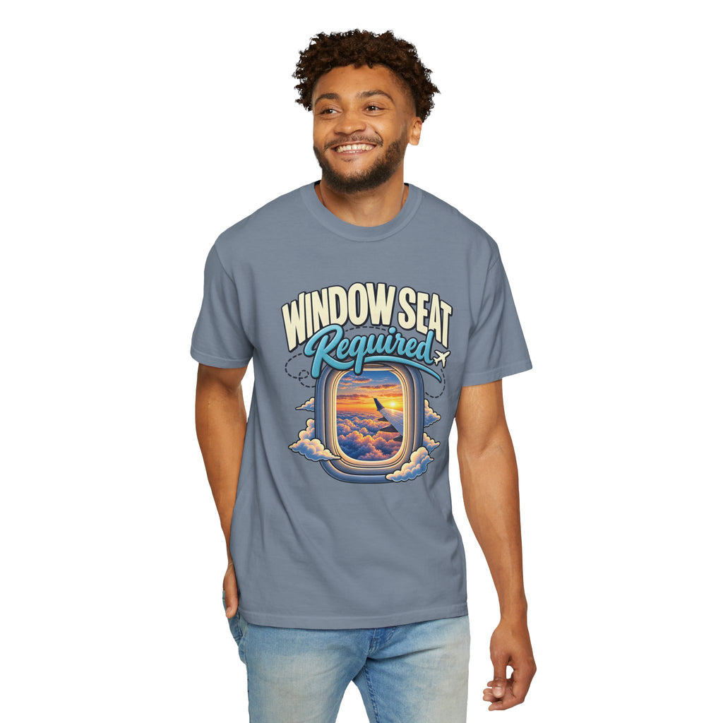 Window Seat Required T-Shirt — Vintage Airplane Window Travel Tee