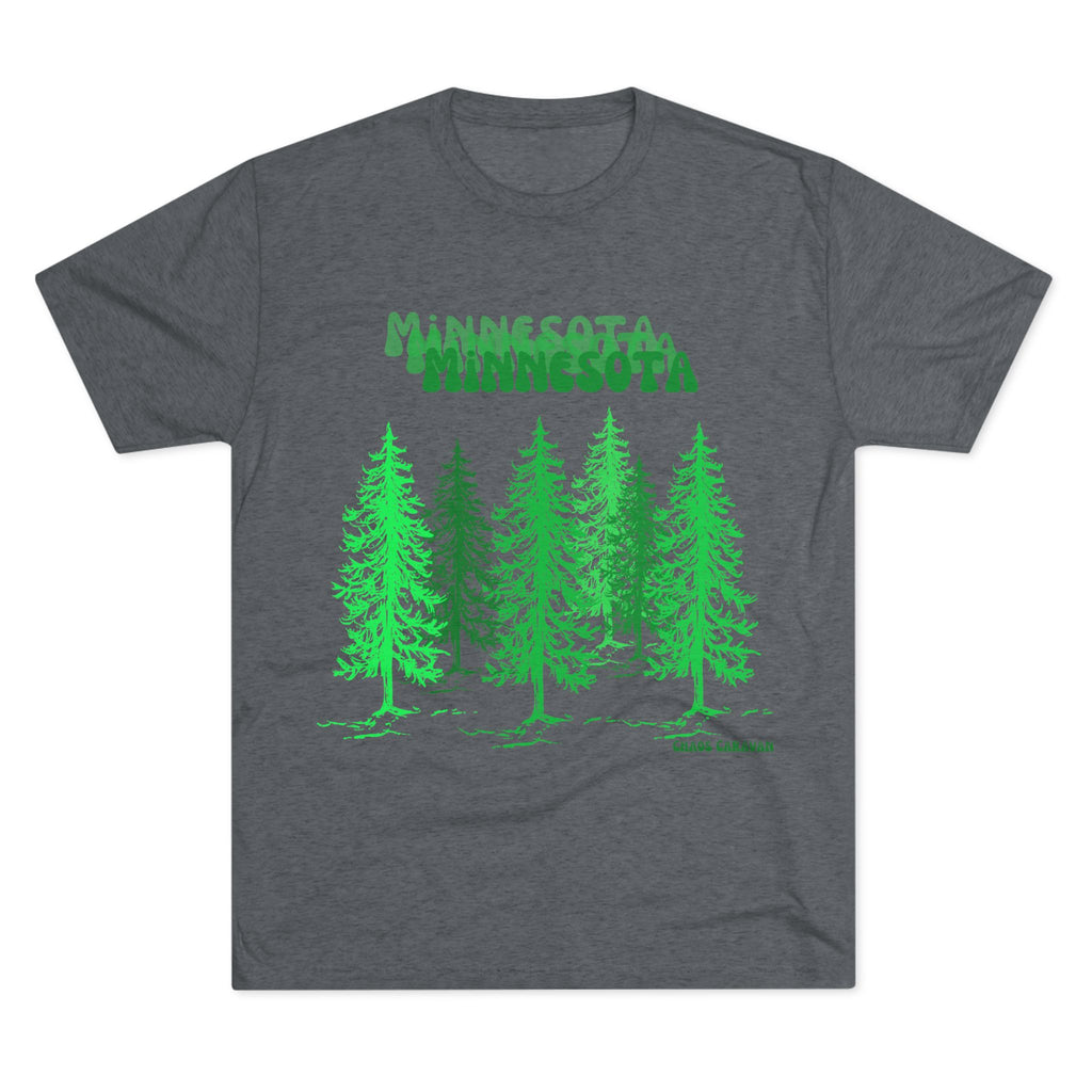 Minnesota T-Shirt | Pine Trees | Forest Unisex Tri-Blend Crew Tee