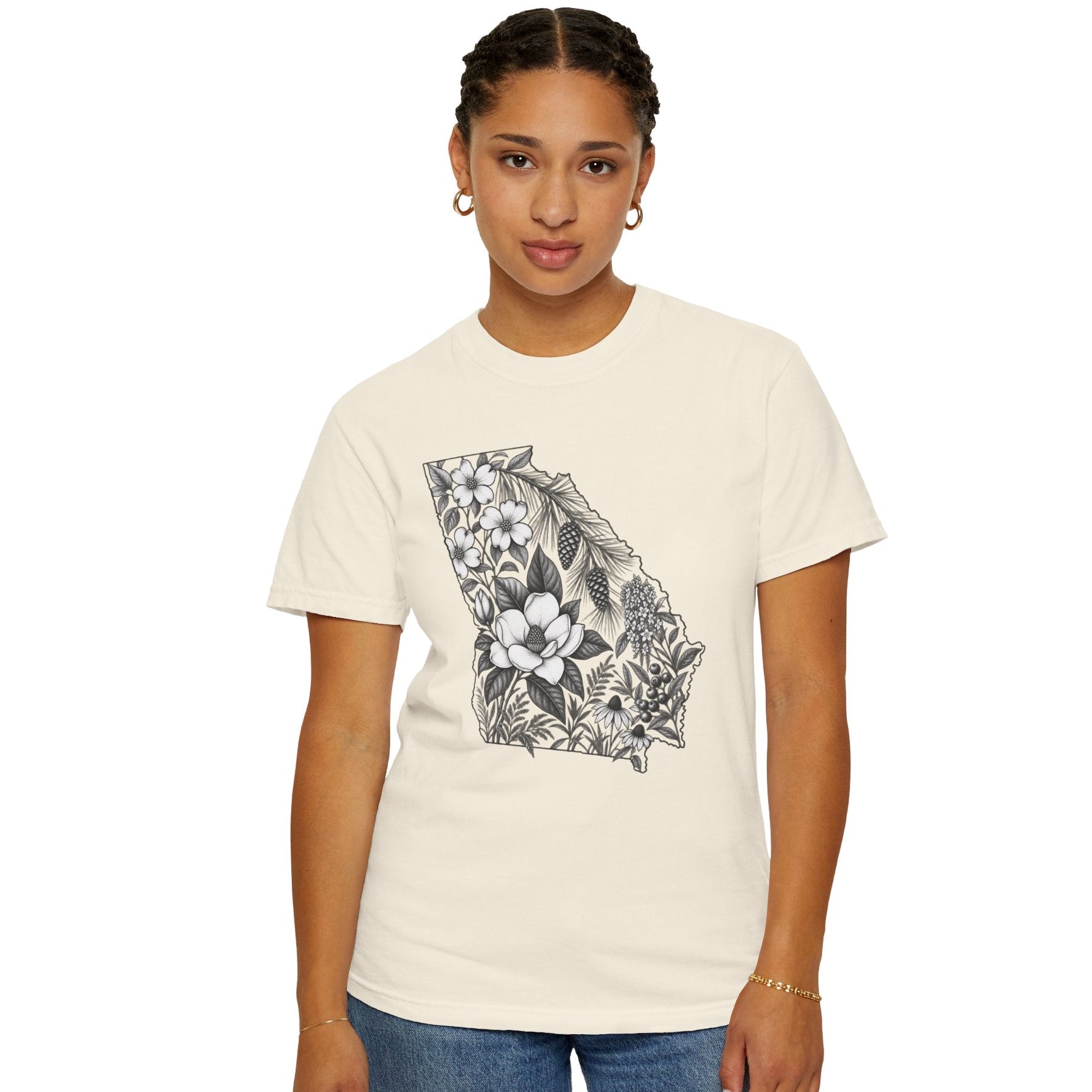 Georgia Floral State Outline T-Shirt