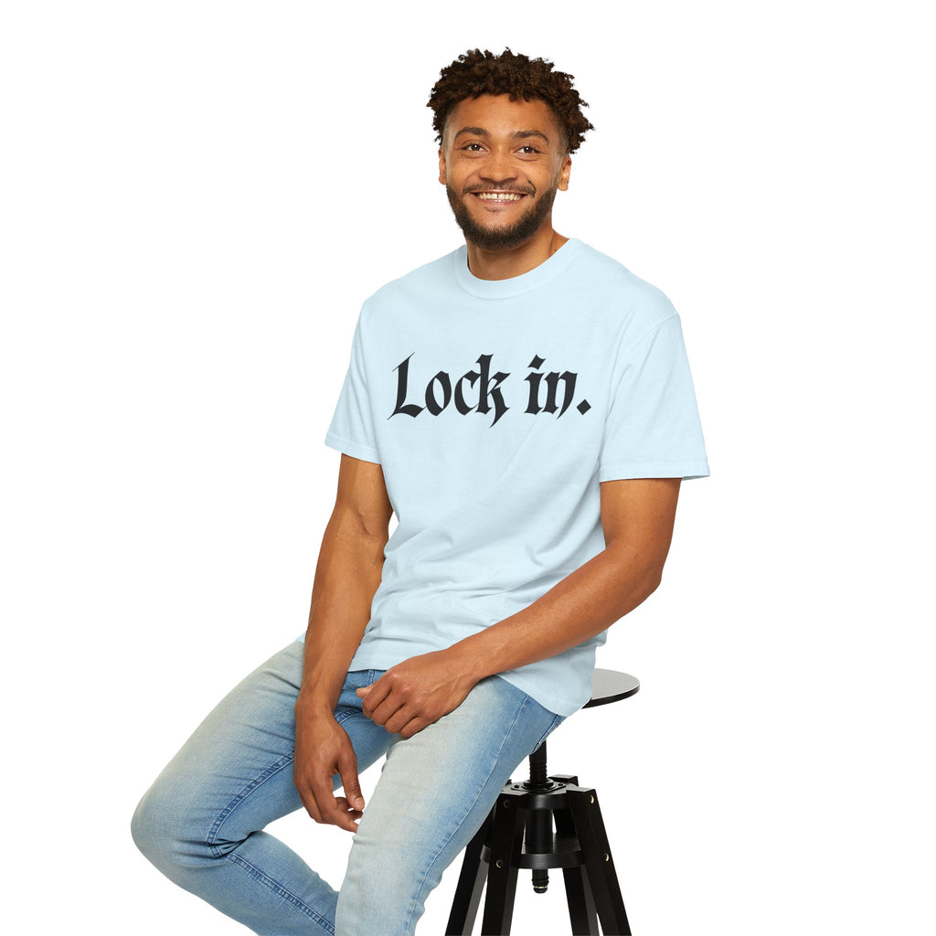 Lock In. Graphic T-Shirt — Gothic Script Tee