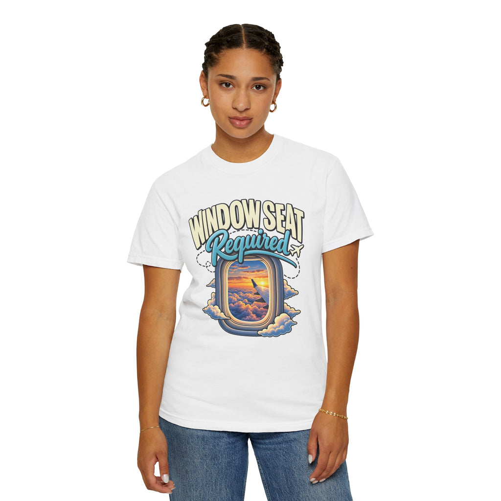 Window Seat Required T-Shirt — Vintage Airplane Window Travel Tee