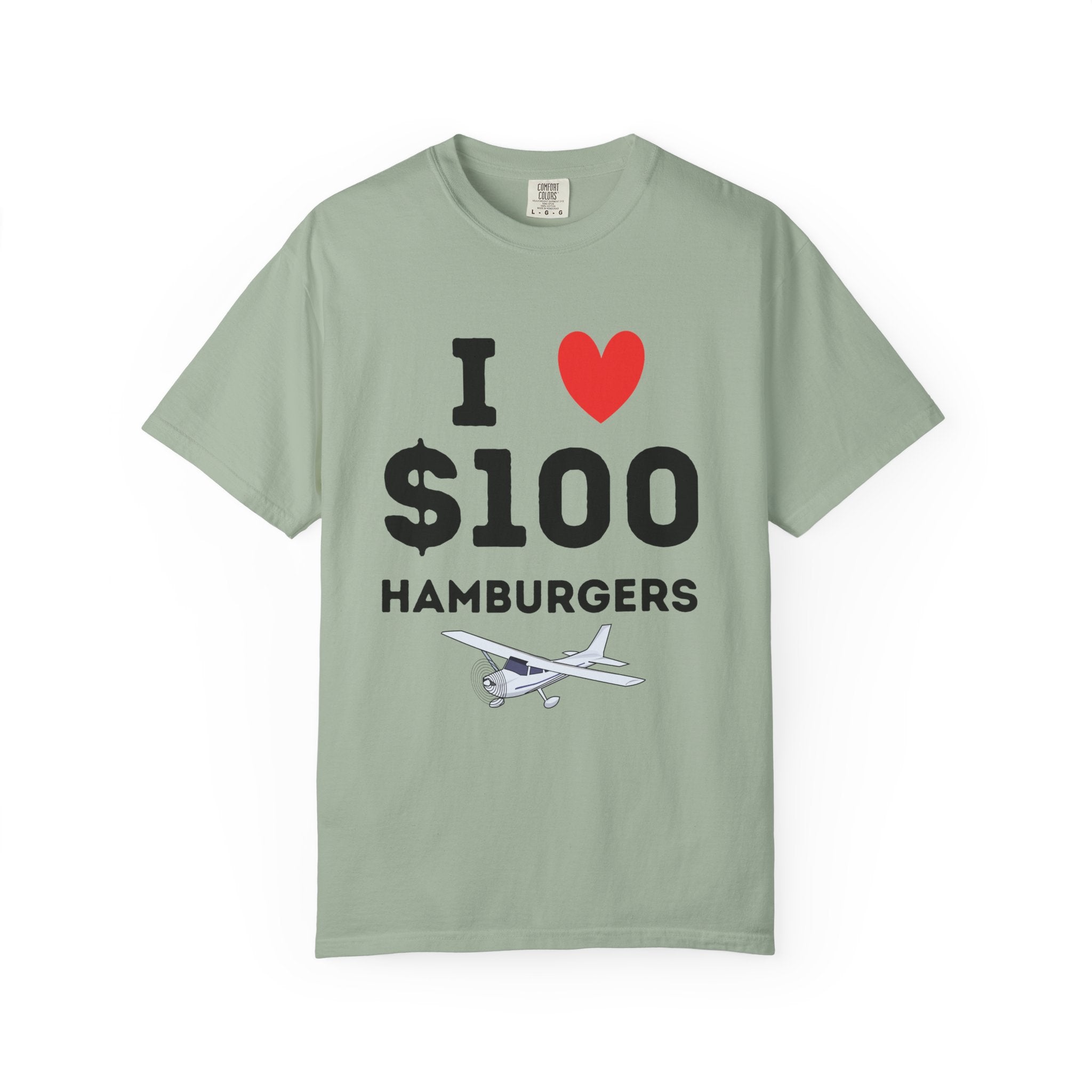 I Love $100 Hamburgers T-Shirt | Pilot Tee | Private Pilot Gear | Pilot Lunch Club