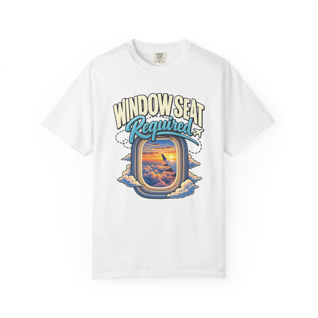 Window Seat Required T-Shirt — Vintage Airplane Window Travel Tee
