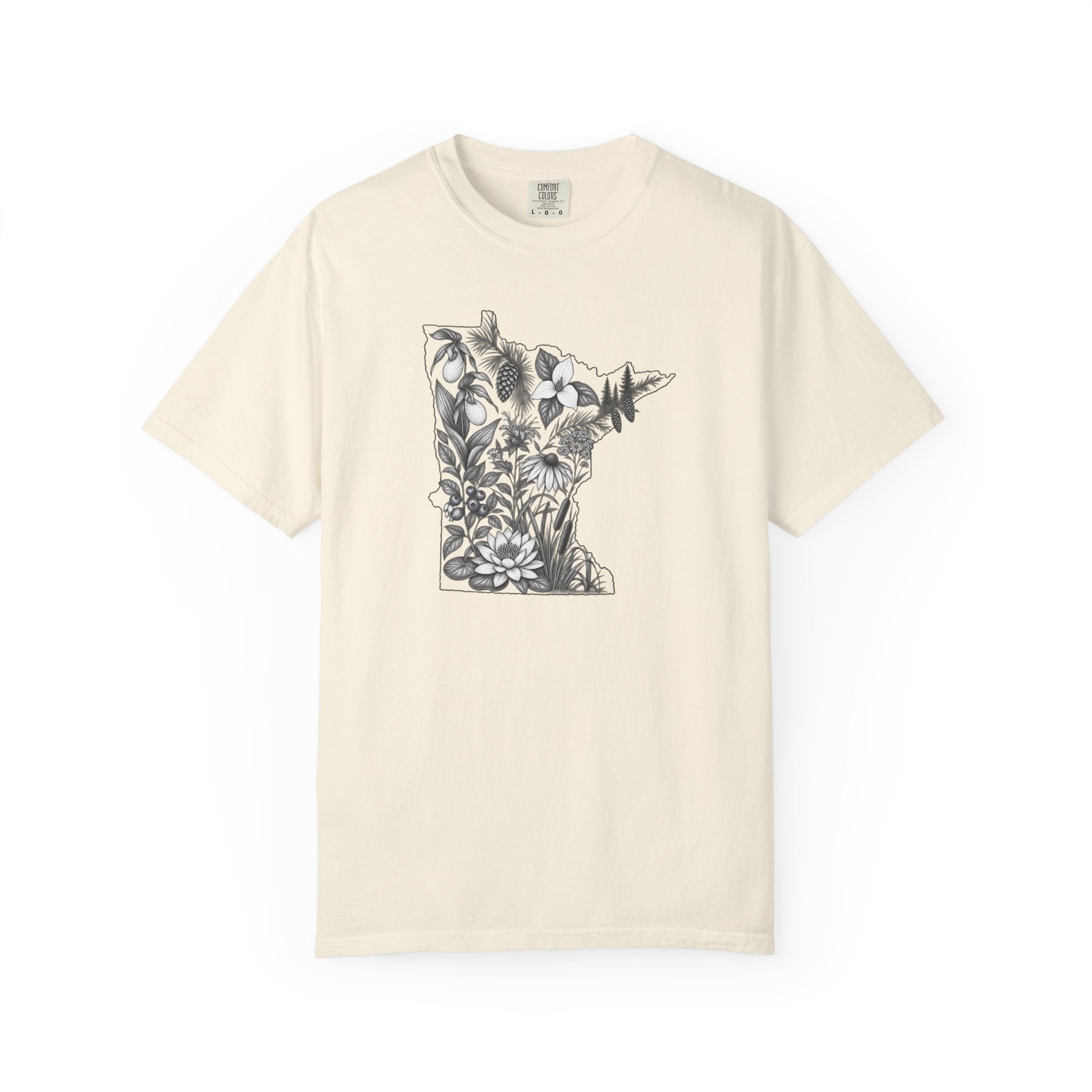 Minnesota Floral State T-Shirt — Botanical State Outline Tee