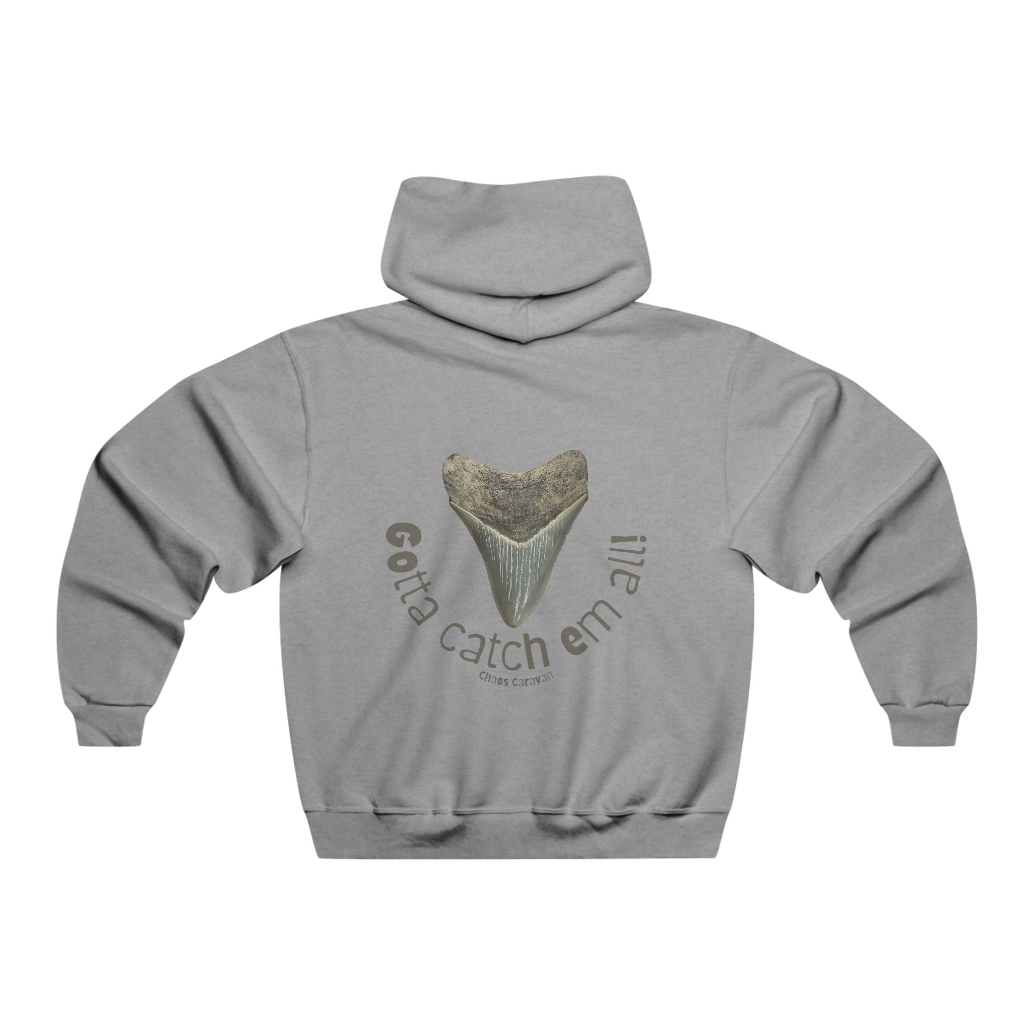 Megalodon Gotta Catch Em All! | Shark Tooth Hunting Hoodie | Fossil Finder Sweatshirt | Men's NUBLEND® Hooded Sweatshirt