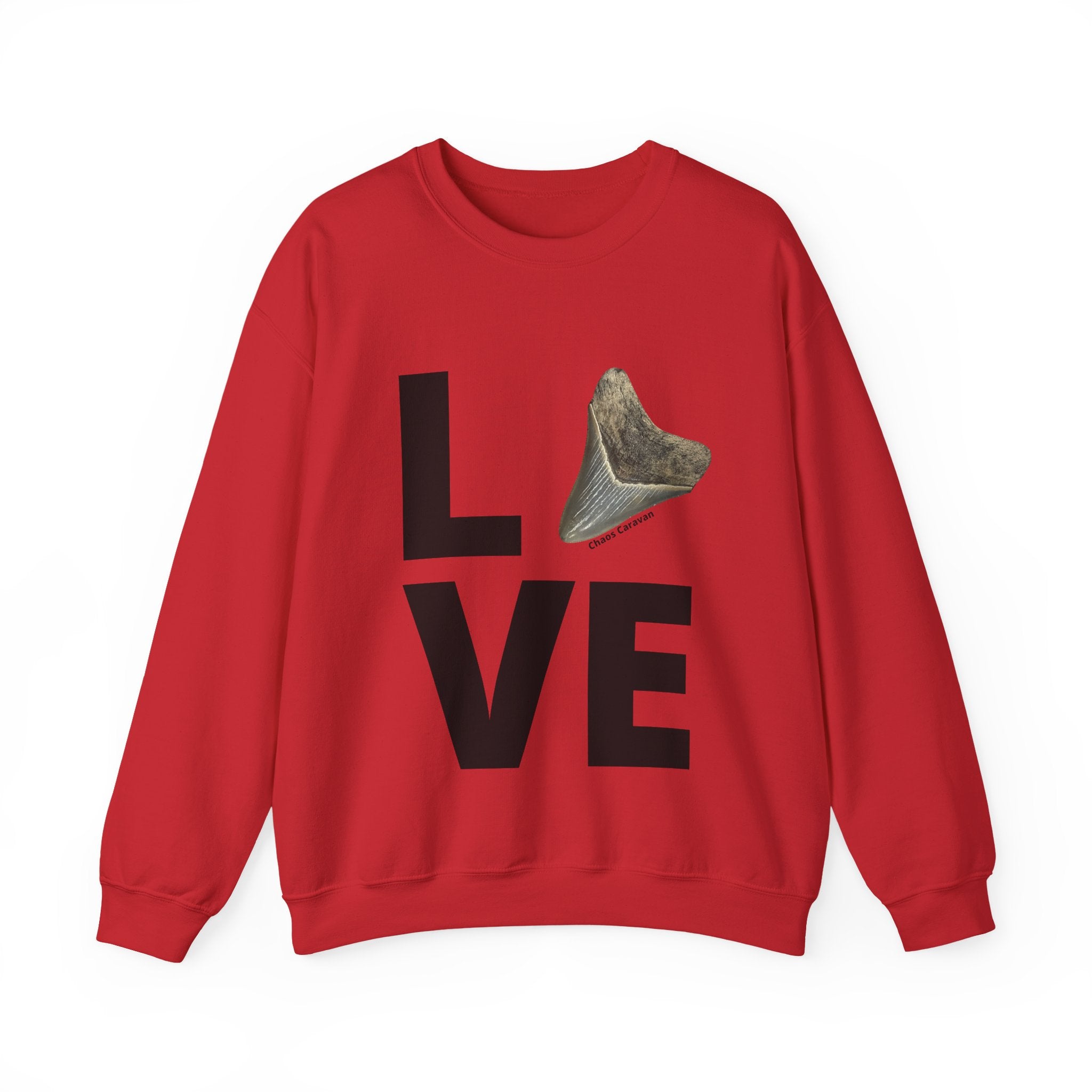 Megalodon Love Sweatshirt | Shark Tooth | Fossil | Shark Tooth Hunting | Megalodon Tooth Unisex Heavy Blend™ Crewneck Sweatshirt