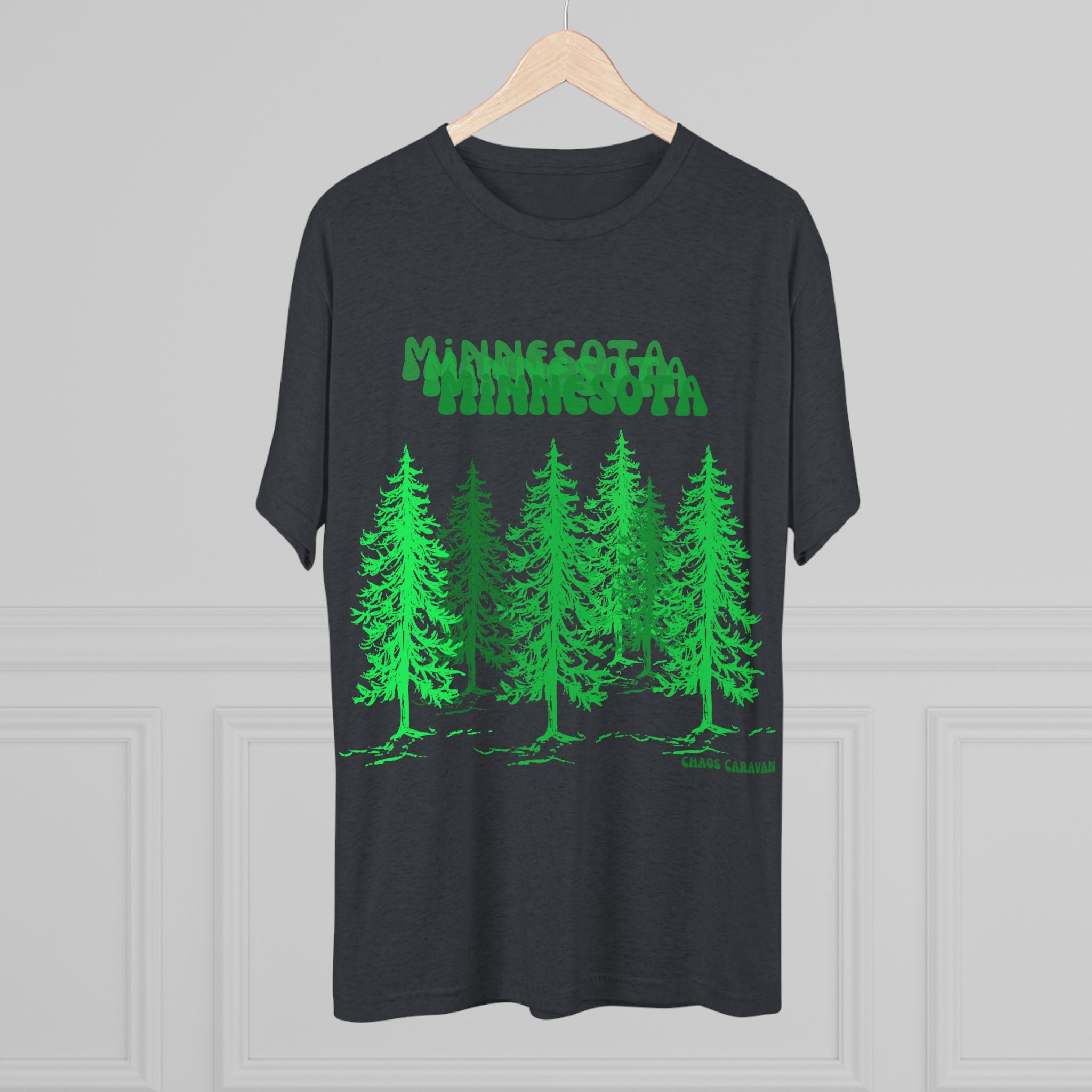 Minnesota T-Shirt | Pine Trees | Forest Unisex Tri-Blend Crew Tee