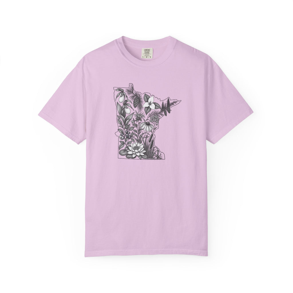 Minnesota Floral State T-Shirt — Botanical State Outline Tee