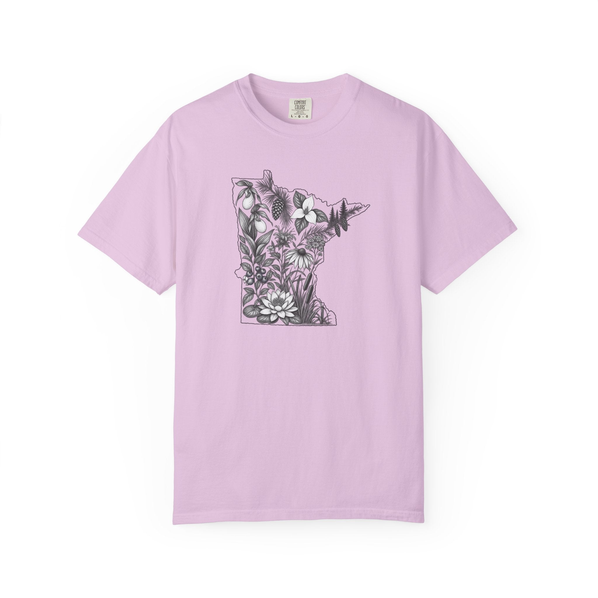 Minnesota Floral State T-Shirt — Botanical State Outline Tee