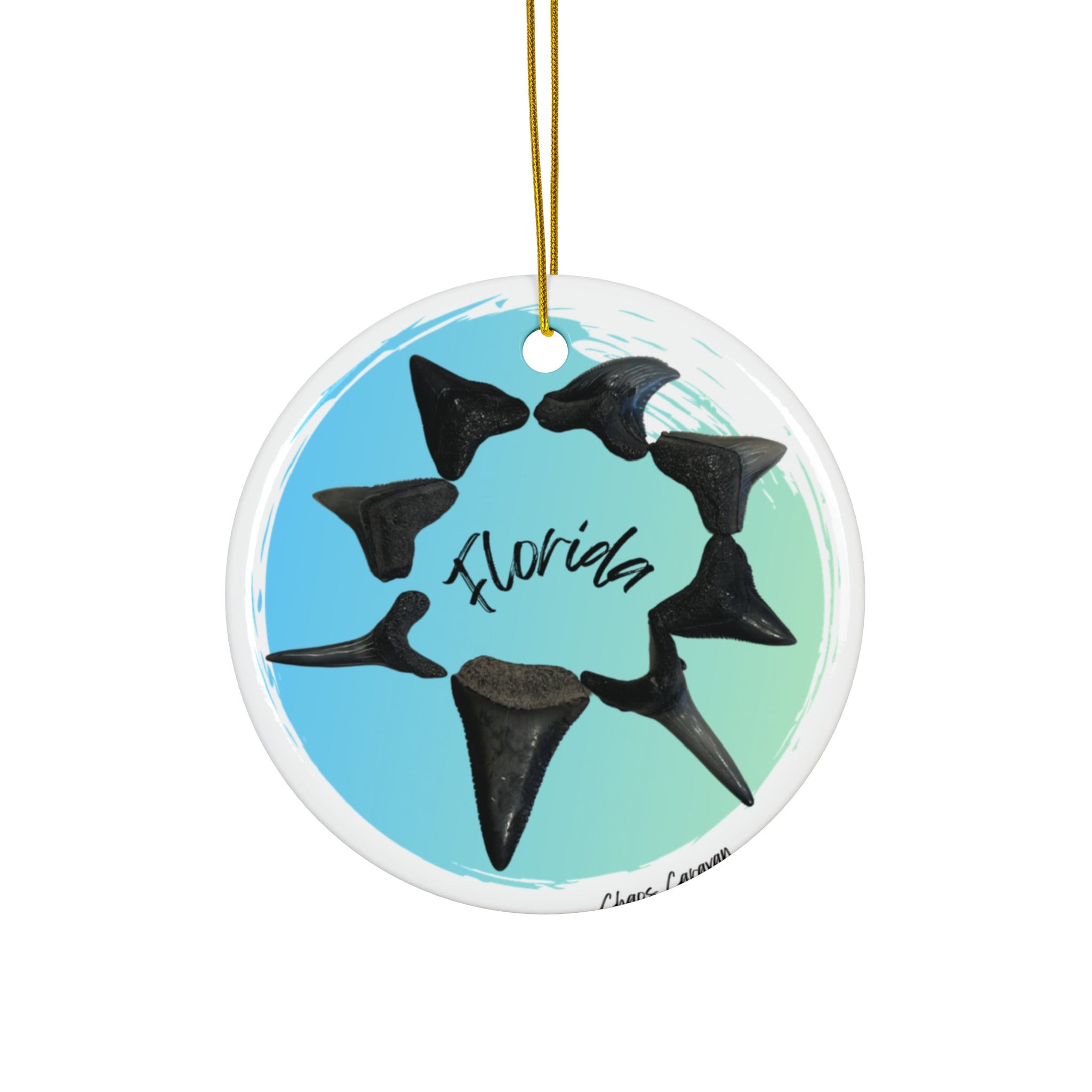 Florida Shark Tooth Ornament | Shark Tooth Christmas Ornament | Florida Christmas Ornament