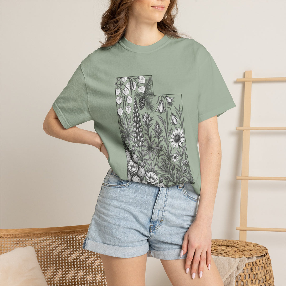 Utah Floral State T-Shirt — Wildflower Illustration