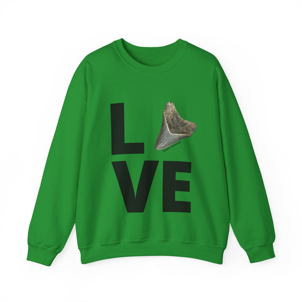Megalodon Love Sweatshirt | Shark Tooth | Fossil | Shark Tooth Hunting | Megalodon Tooth Unisex Heavy Blend™ Crewneck Sweatshirt