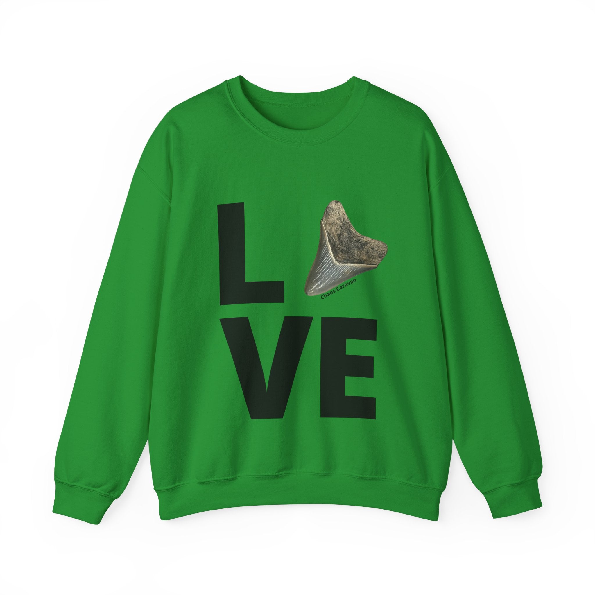 Megalodon Love Sweatshirt | Shark Tooth | Fossil | Shark Tooth Hunting | Megalodon Tooth Unisex Heavy Blend™ Crewneck Sweatshirt