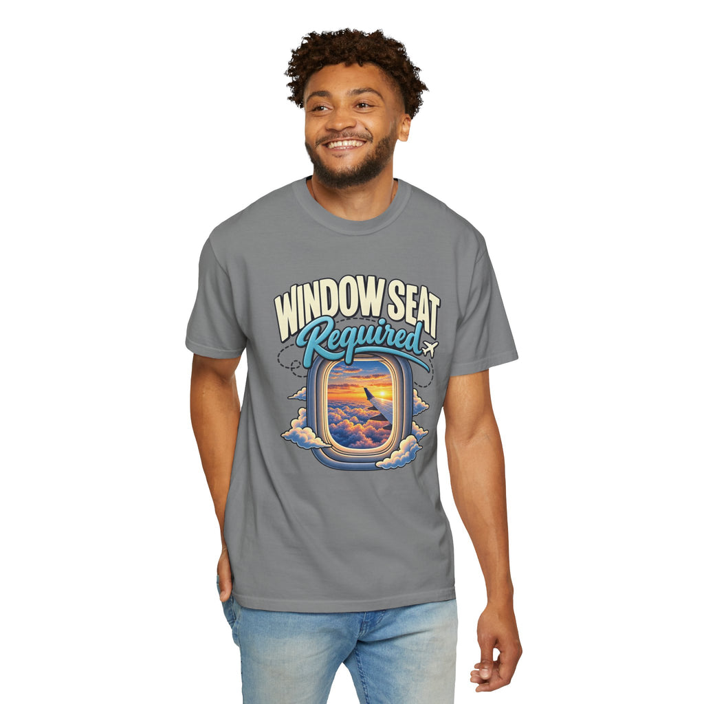 Window Seat Required T-Shirt — Vintage Airplane Window Travel Tee