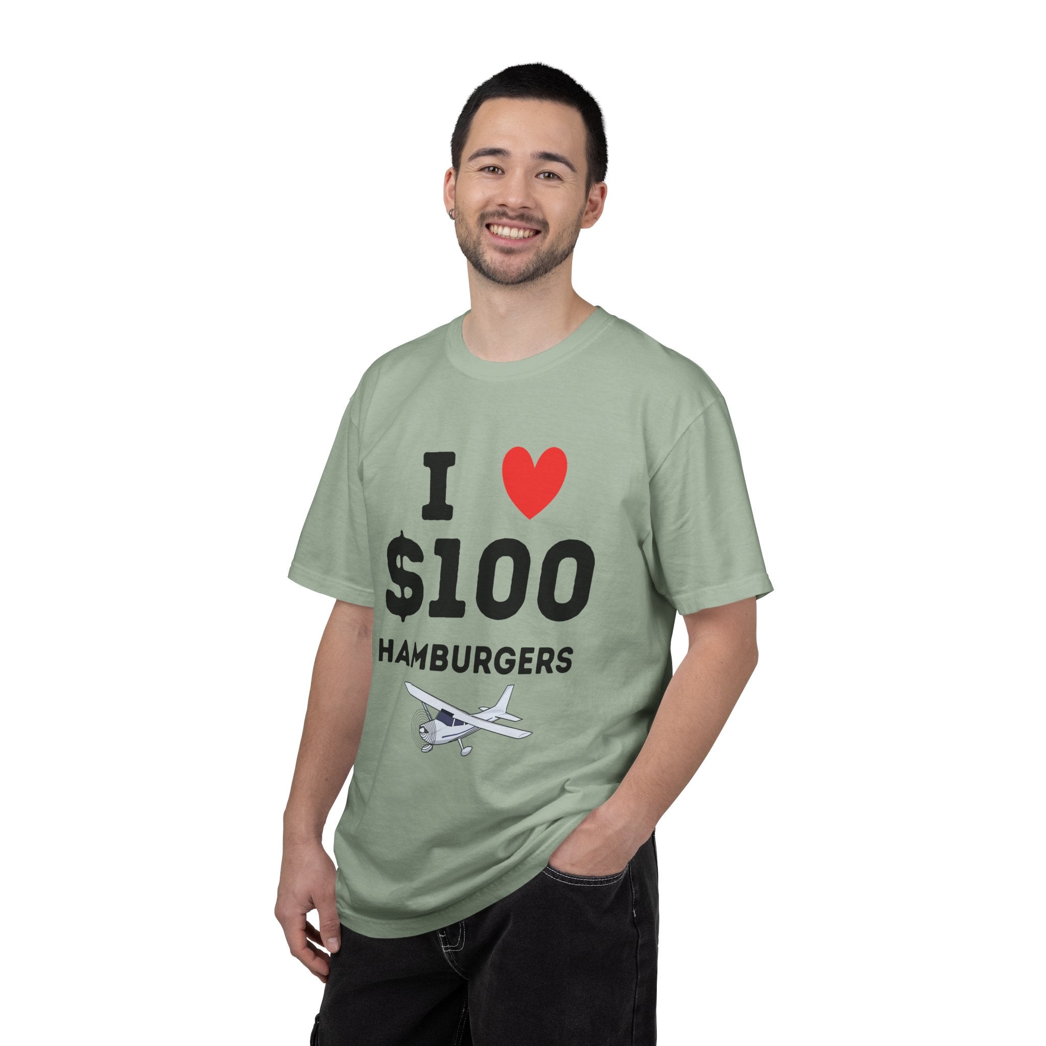 I Love $100 Hamburgers T-Shirt | Pilot Tee | Private Pilot Gear | Pilot Lunch Club